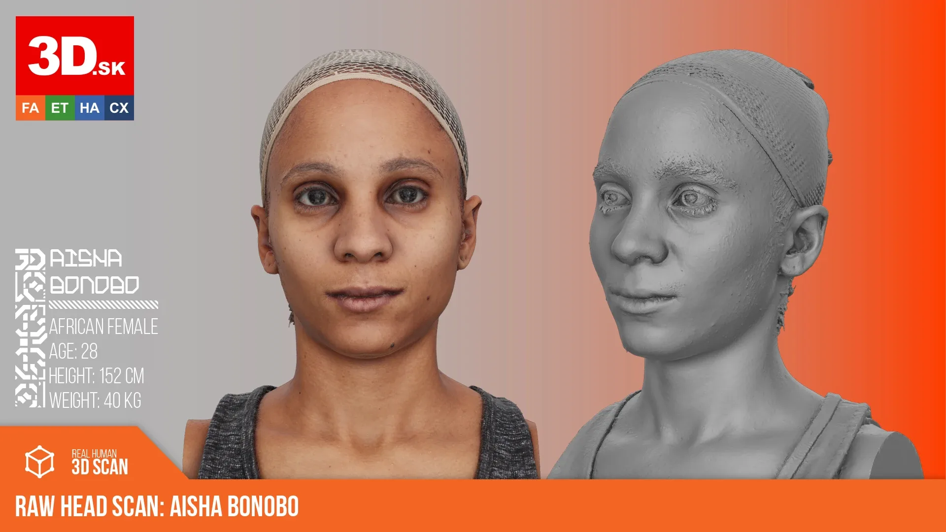 Raw Head Scan | 3D Model Aisha Bonobo