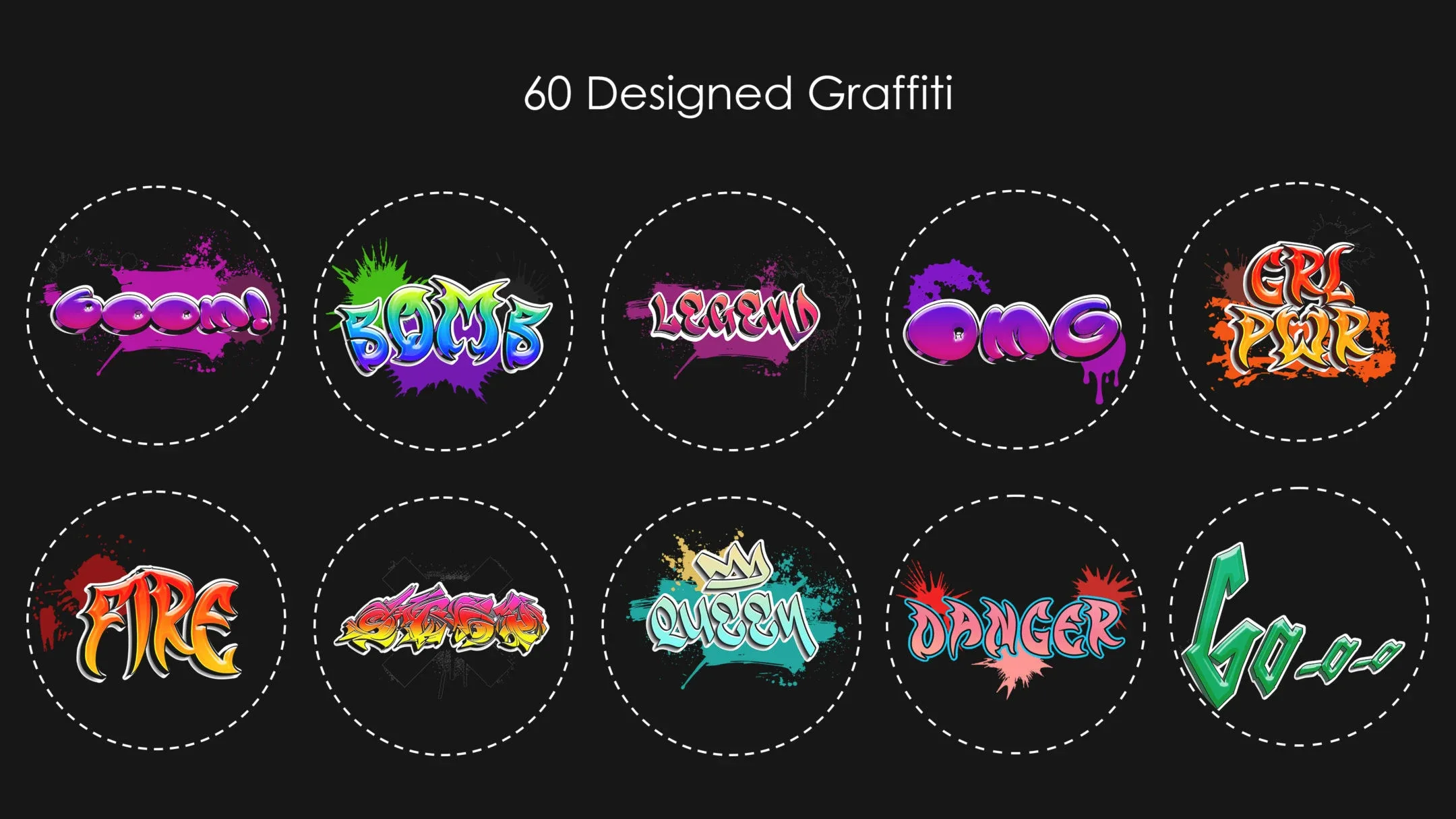 600 Graffiti Decal for 3d/2d Software