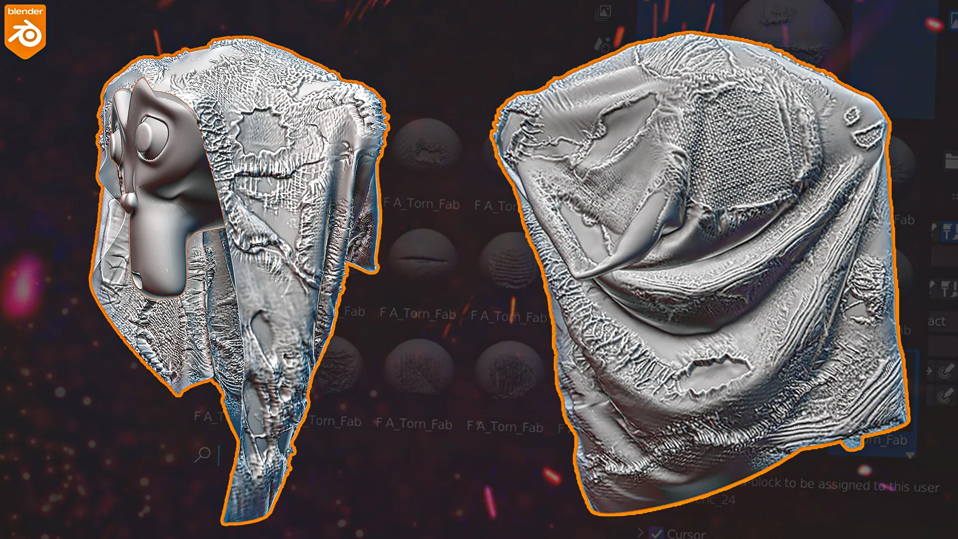 Blender Torn Fabric Brushes FlippedNormals