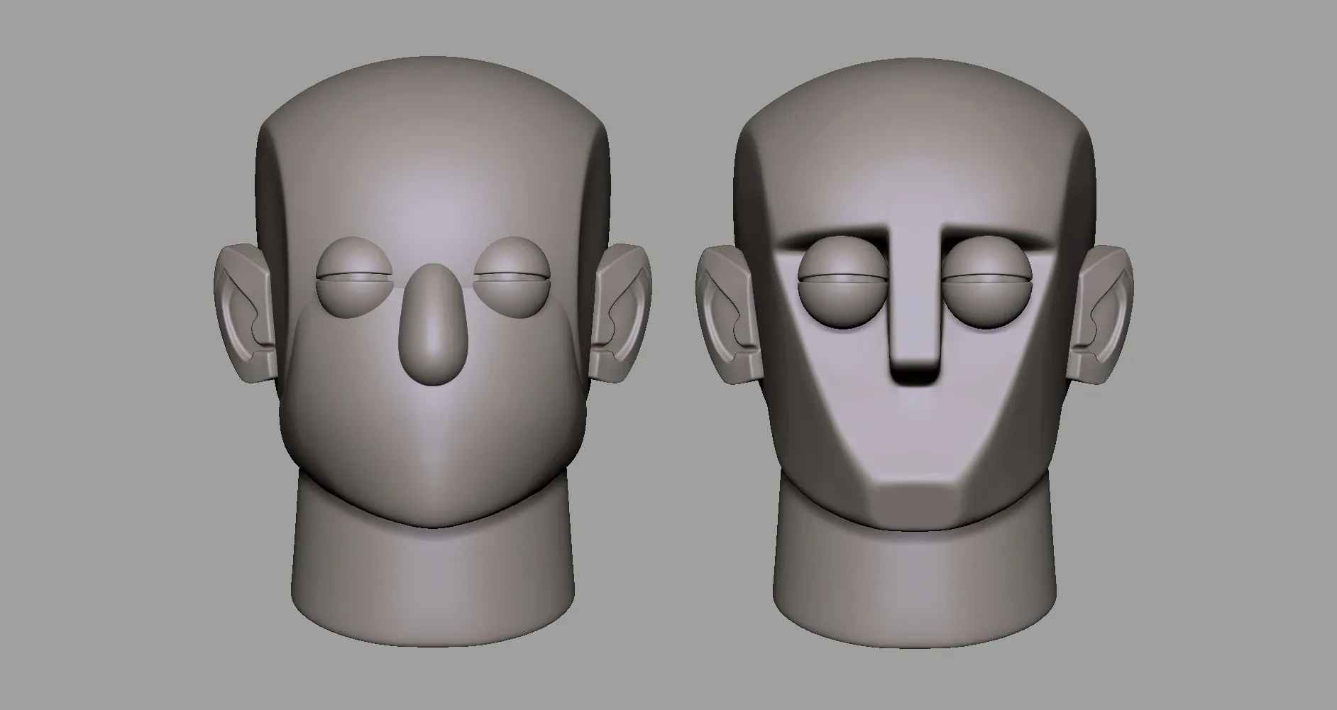 Base head for stylized characters