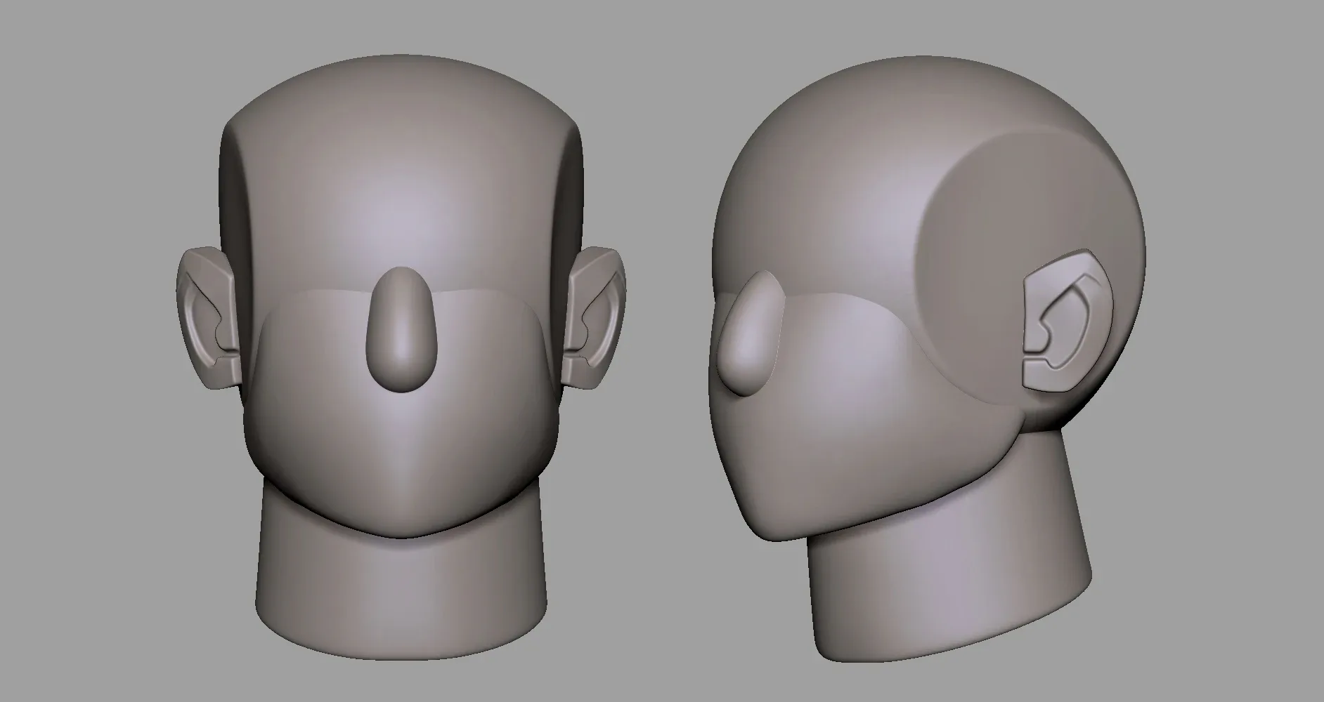 Base head for stylized characters