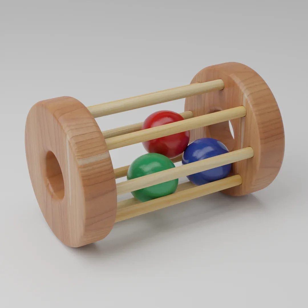 Wooden toy set 3D PBR