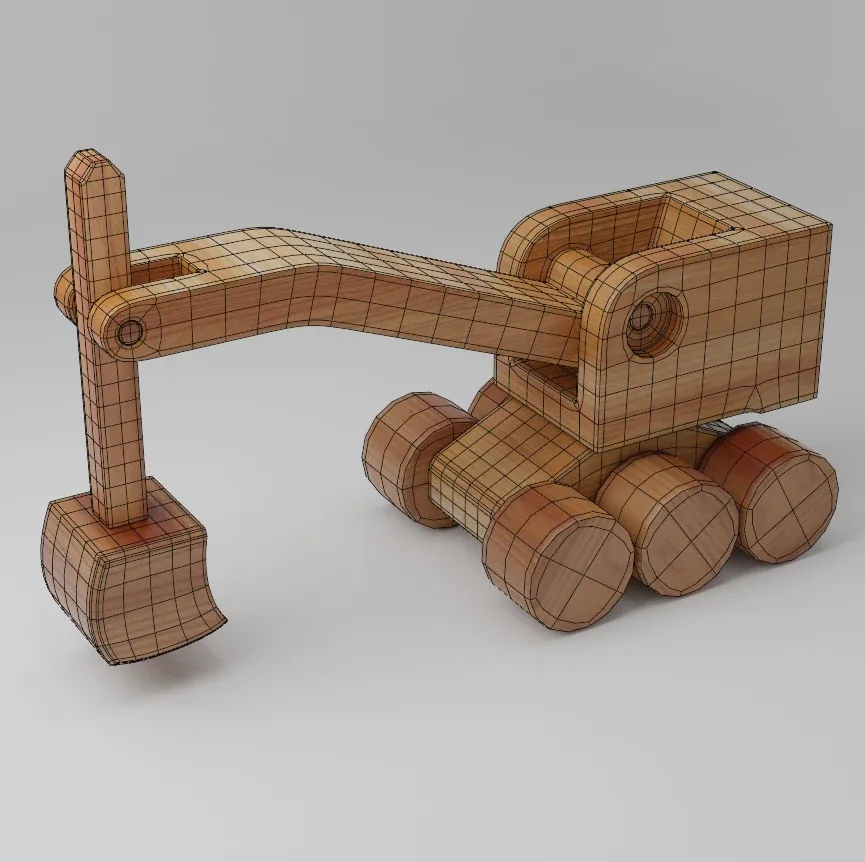 Wooden toy set 3D PBR