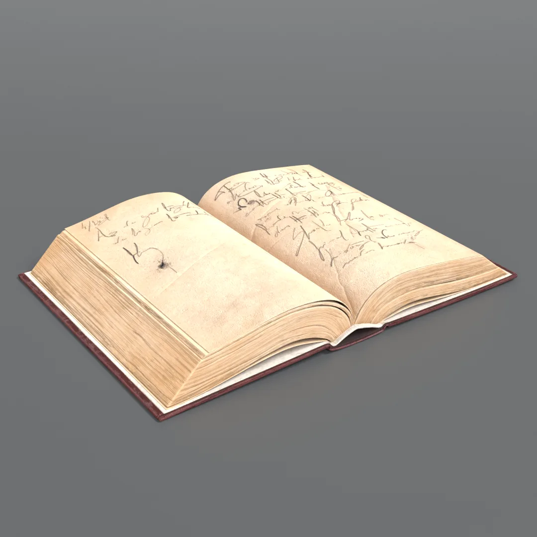 Open Book PBR 3D Model