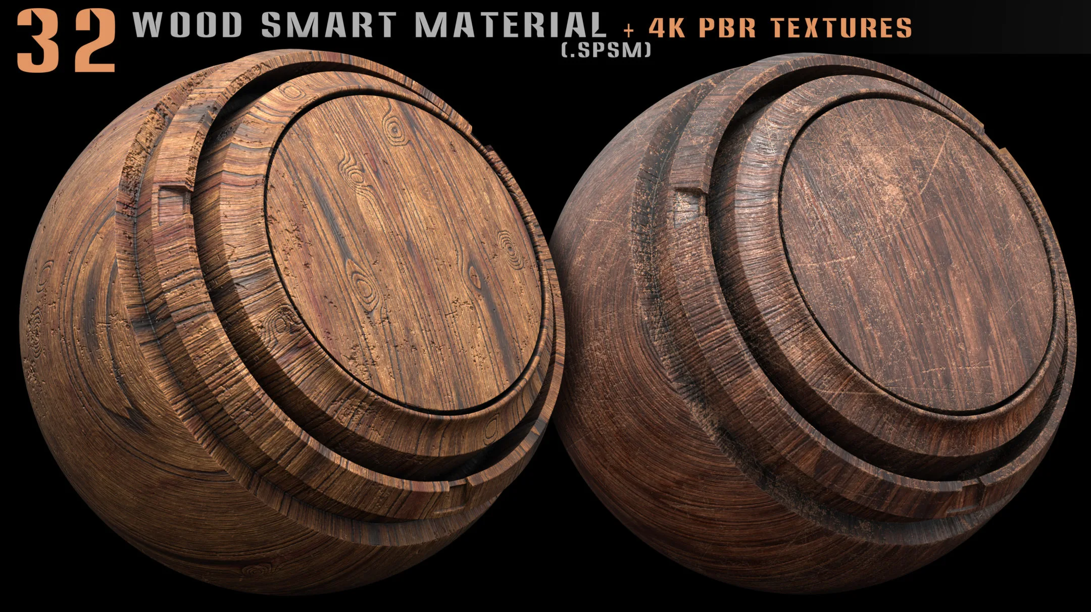 32 wood smart material and 4k PBR textures - Vol 7