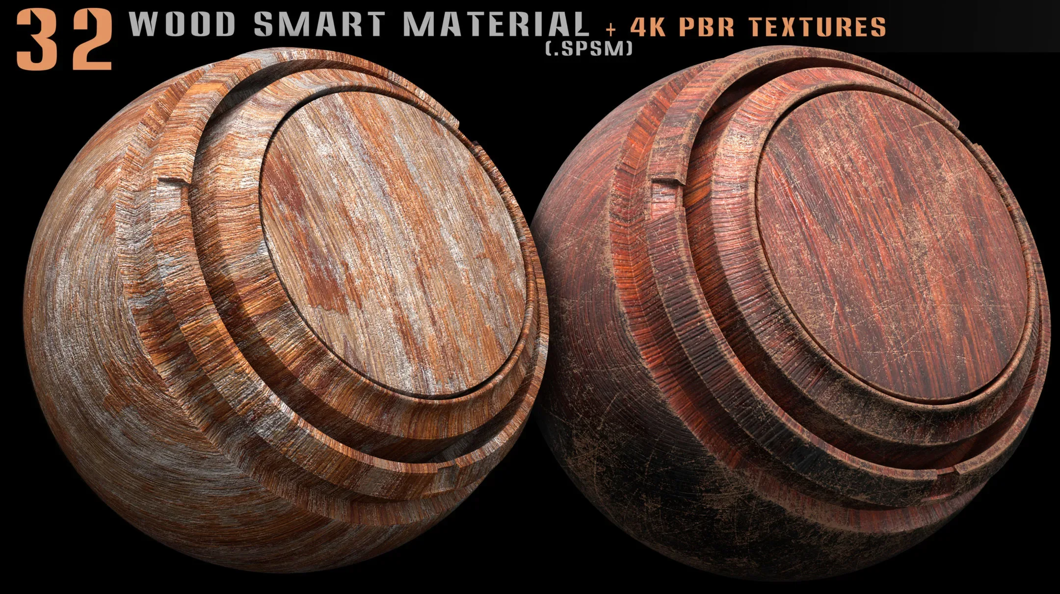 32 wood smart material and 4k PBR textures - Vol 7