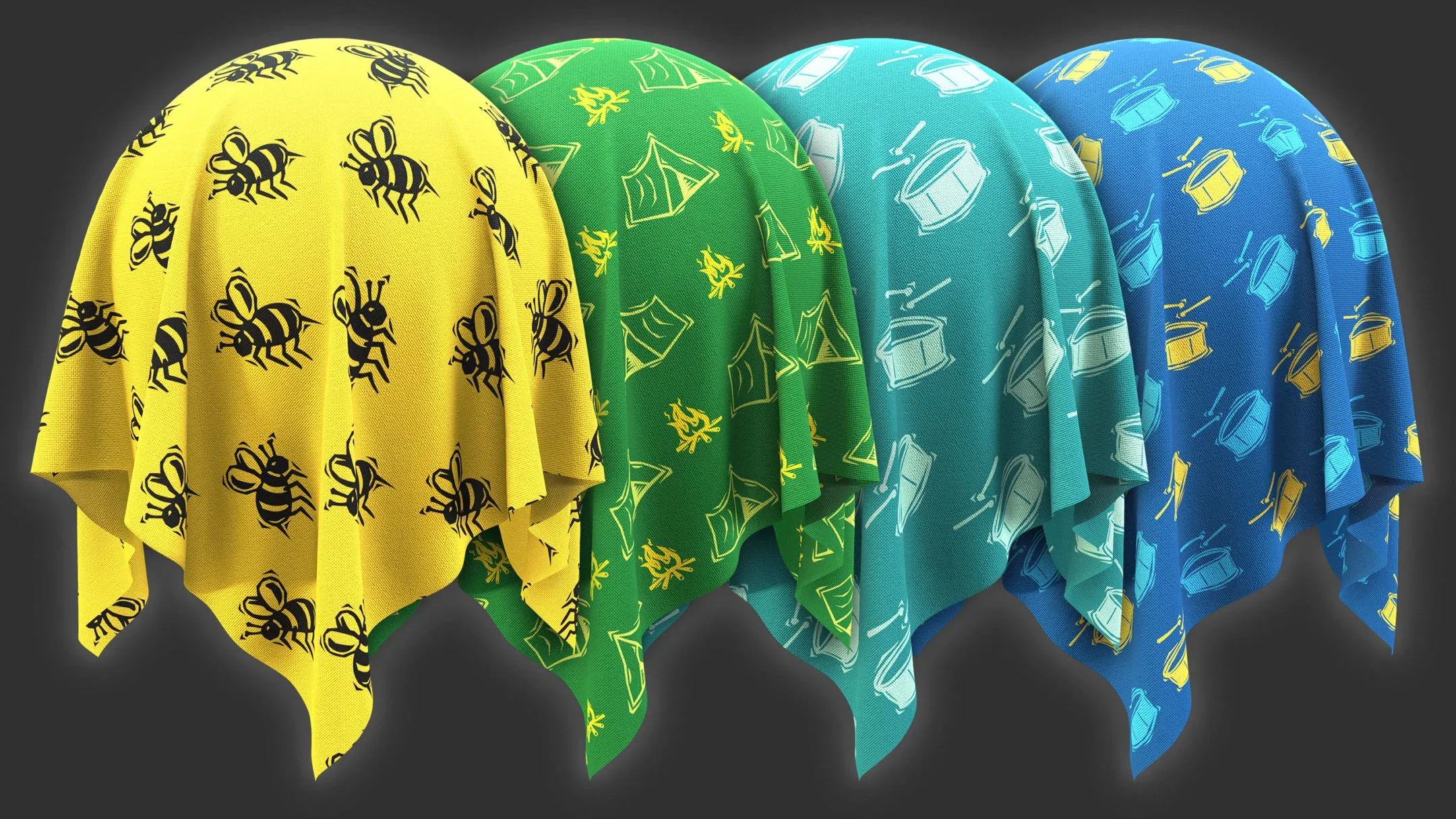 Patterned Fabric Materials + 45 Textures (4K) Vol 3