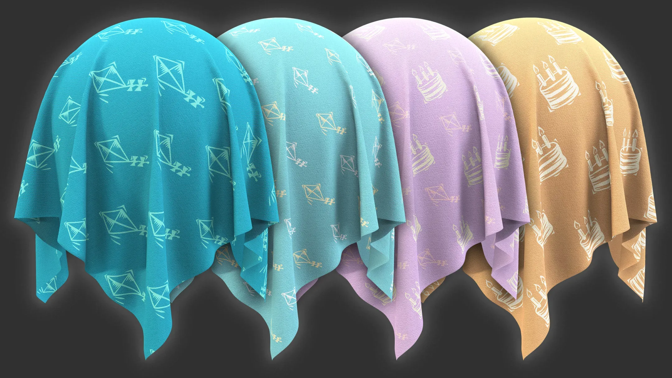 Patterned Fabric Materials + 45 Textures (4K) Vol 3