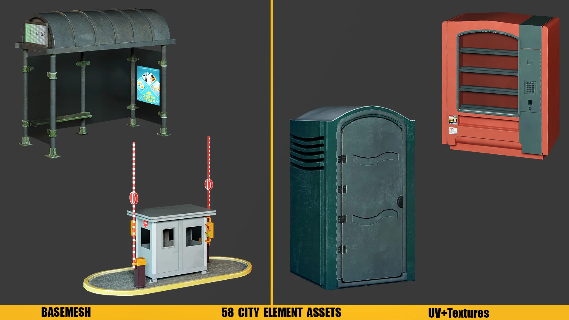 Basemesh : City Assets (UV+Texture)Vol4