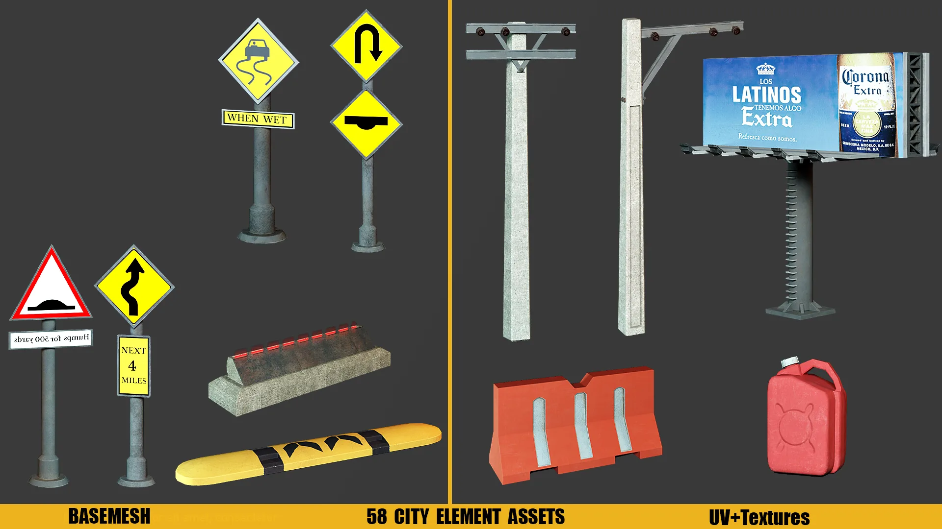 Basemesh : City Assets (UV+Texture)Vol4