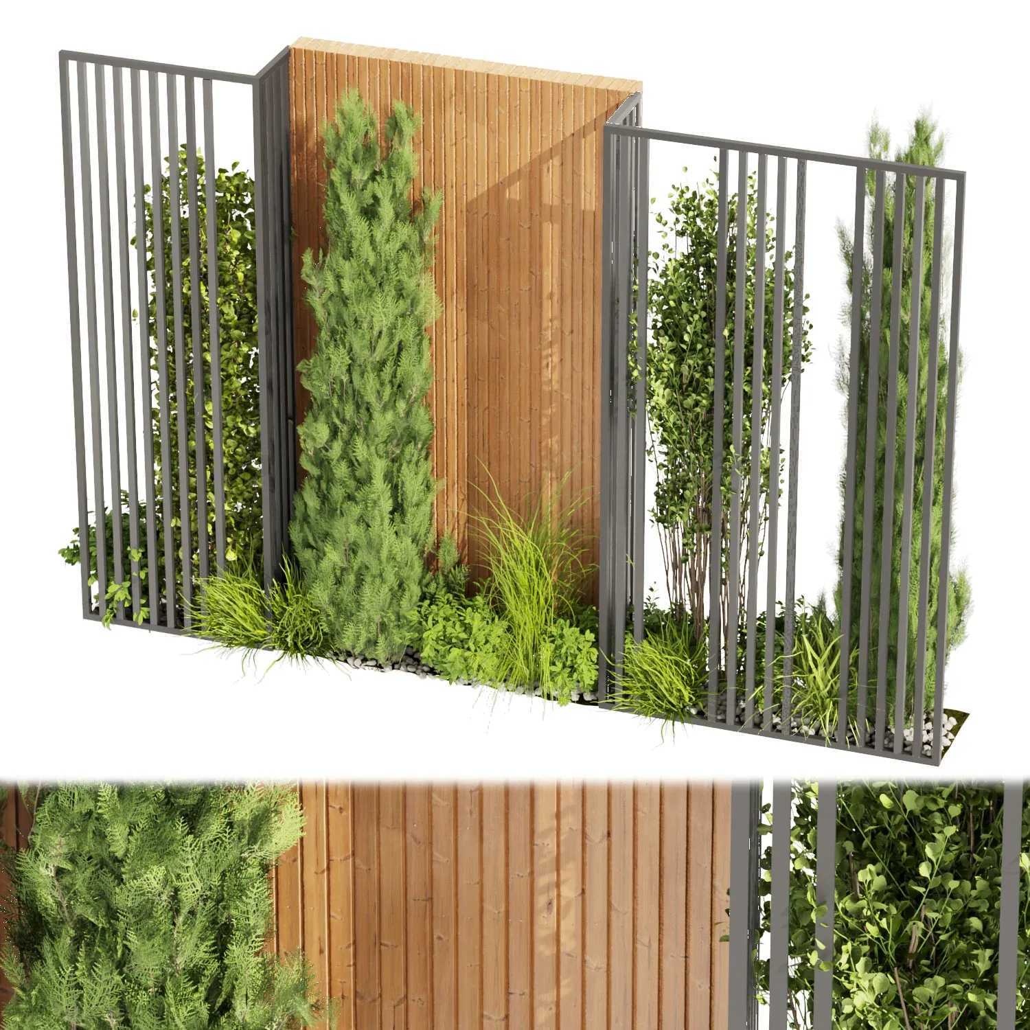 Collection plant vol 371 - Urban environment - wall yard - leaf - pine - blender - 3dmax - cinema 4d