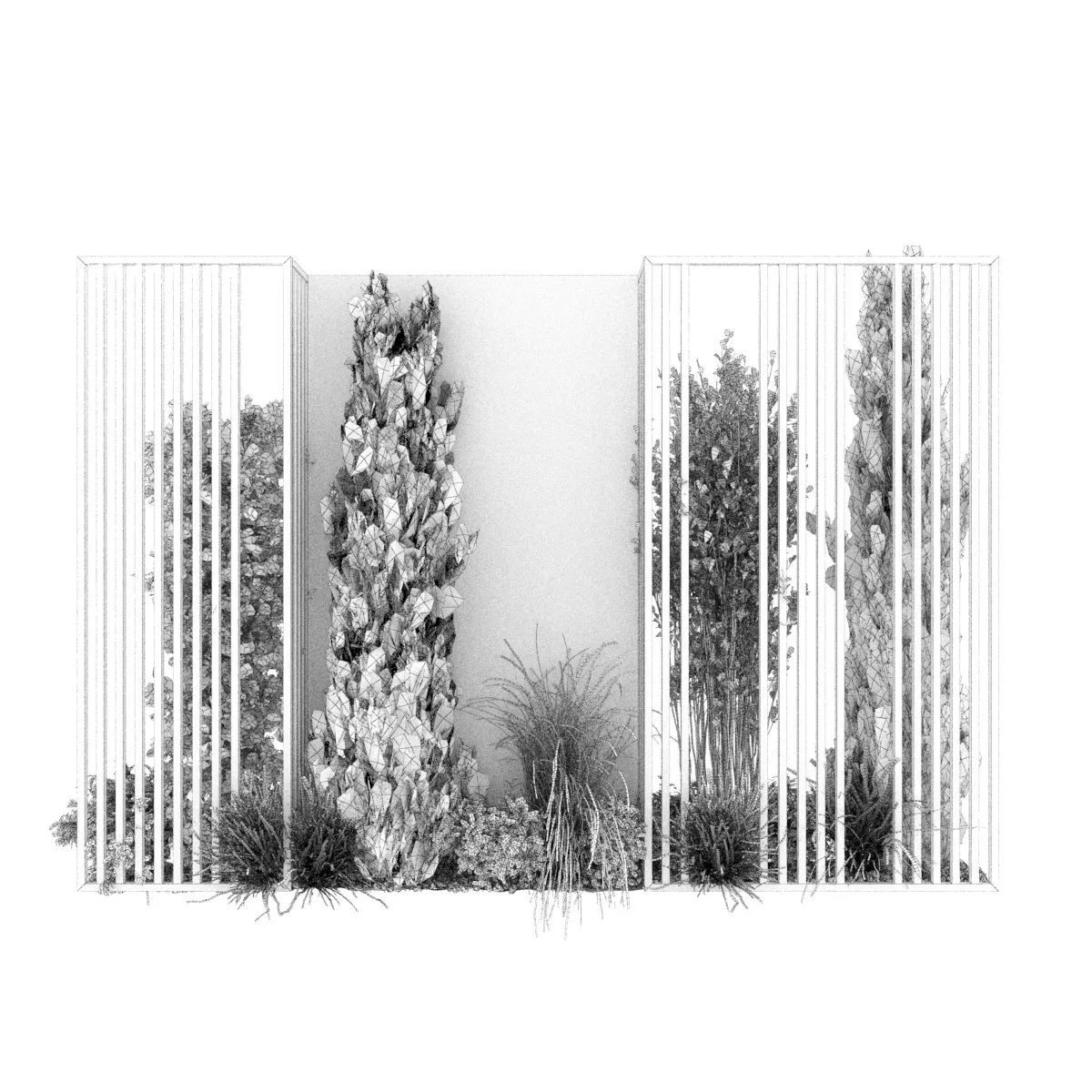Collection plant vol 371 - Urban environment - wall yard - leaf - pine - blender - 3dmax - cinema 4d
