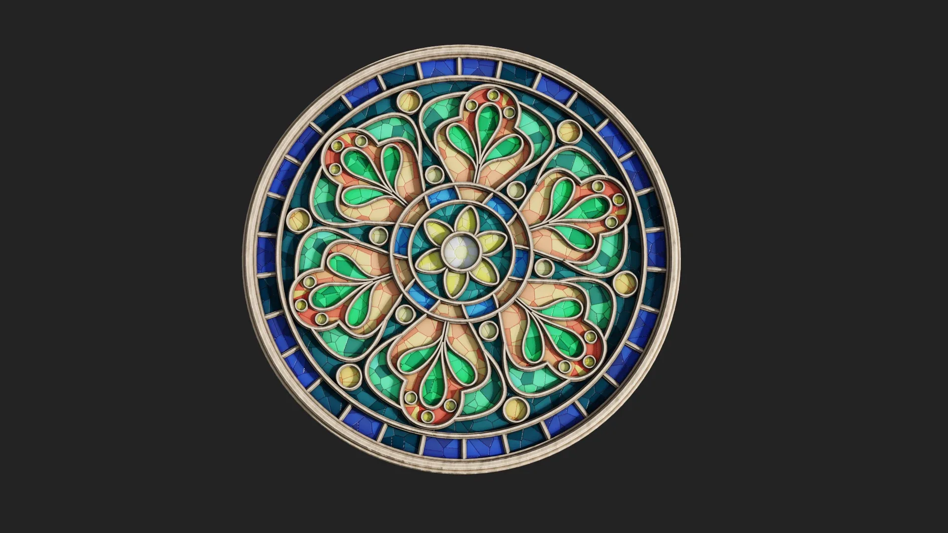 Round Gothic Rose Window 3D Model