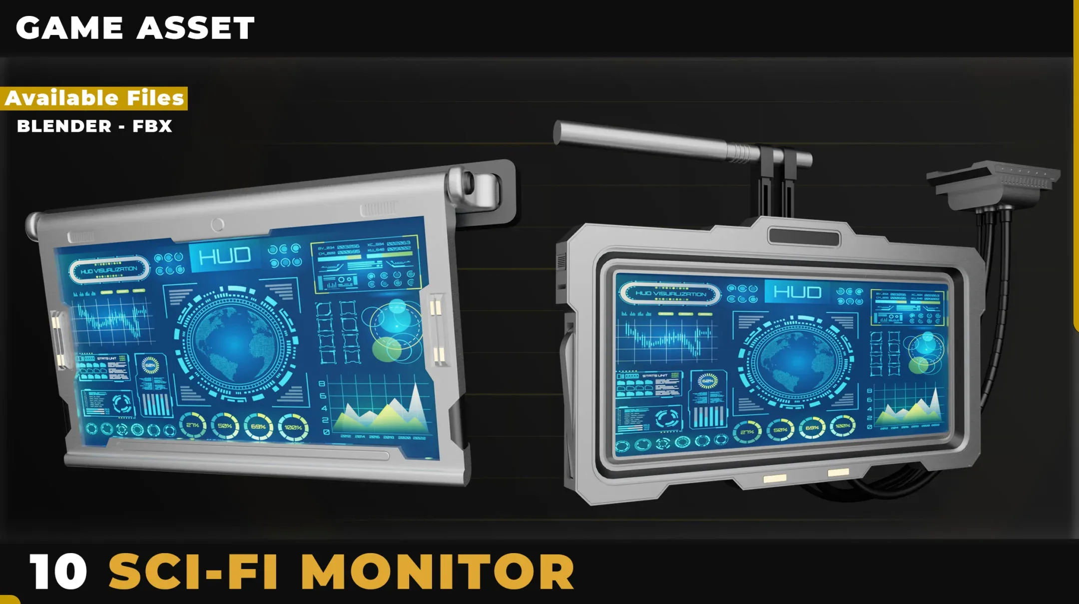 10 SCI-FI MONITOR HARDSURFACE