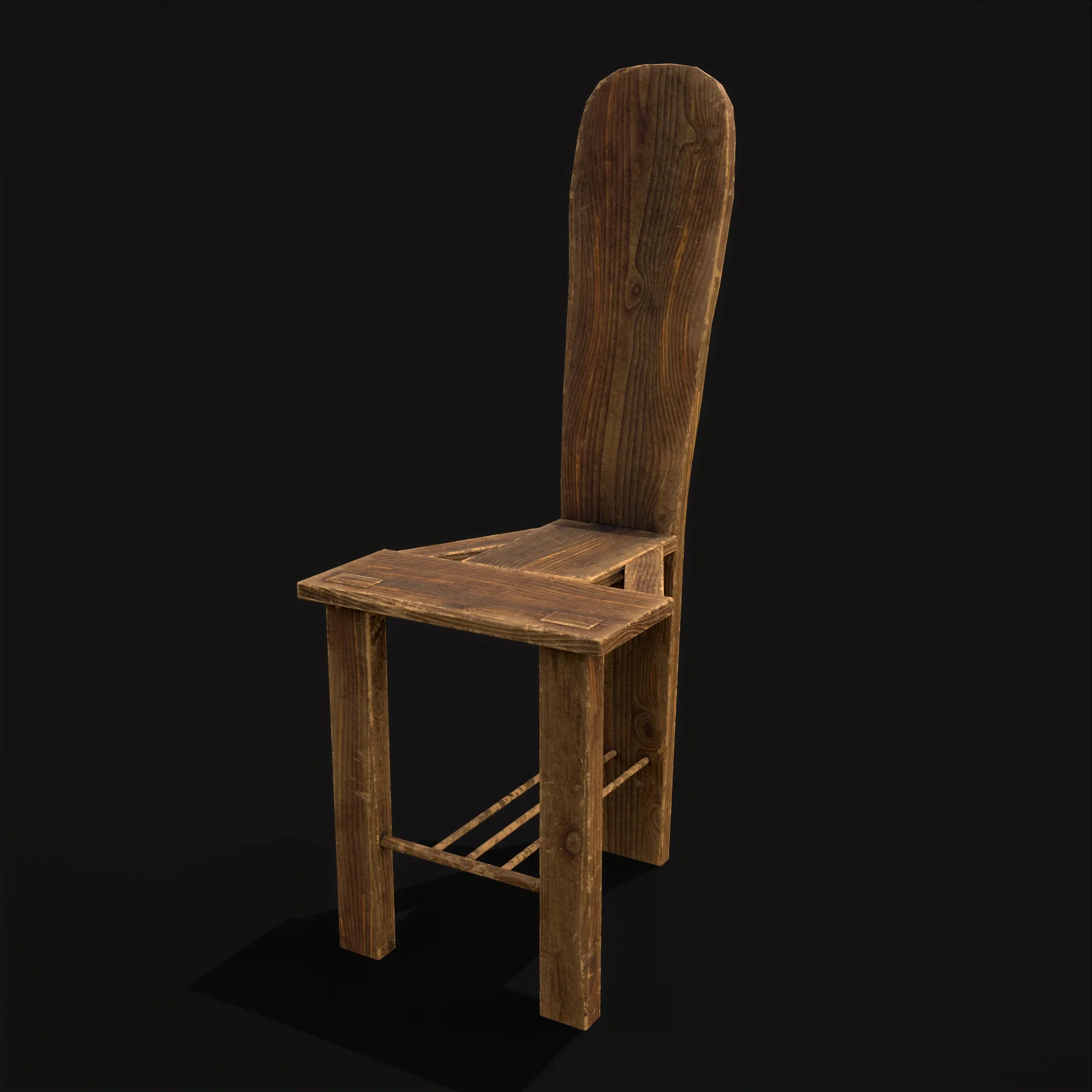 Unique Medieval Wooden Tall Chair