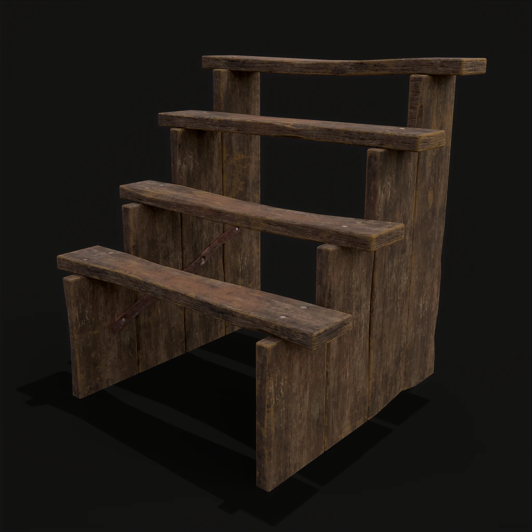 Rustic Medieval Four Step Foot Ladder