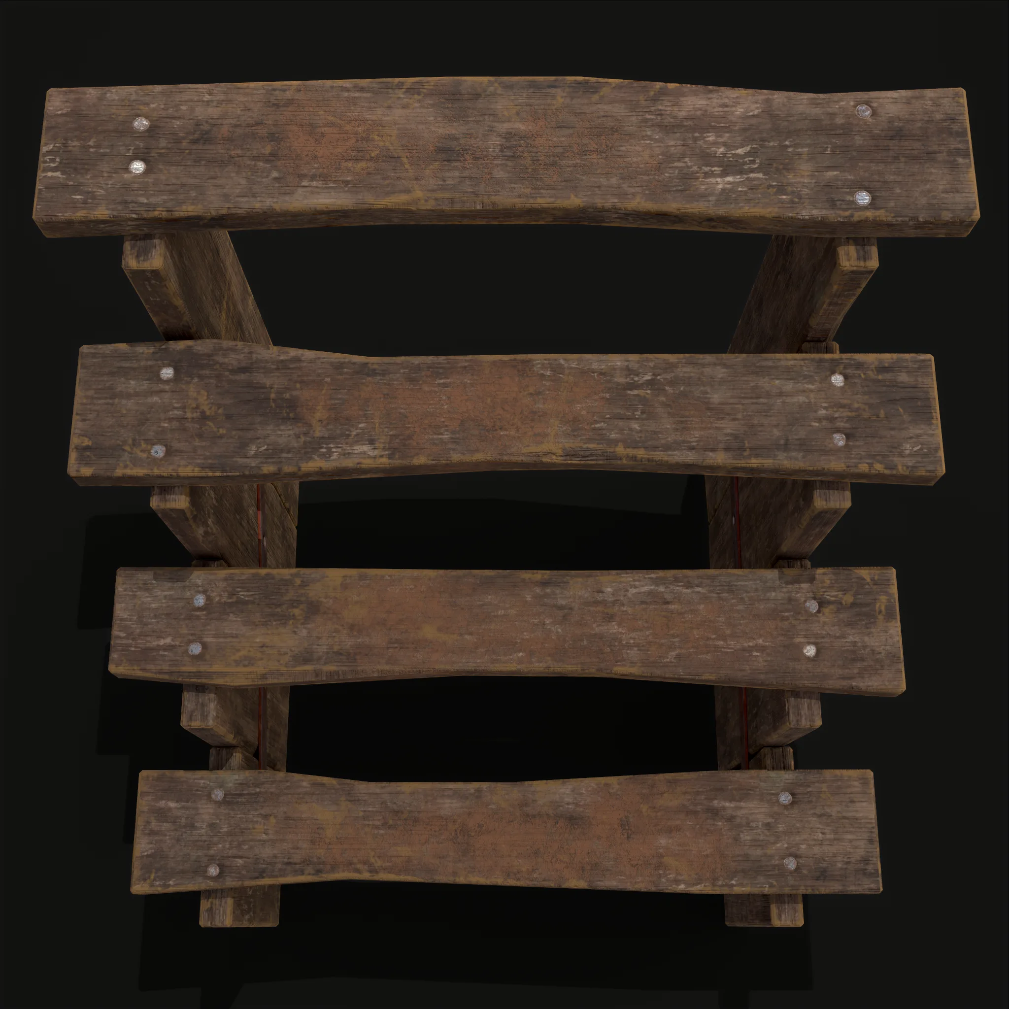 Rustic Medieval Four Step Foot Ladder