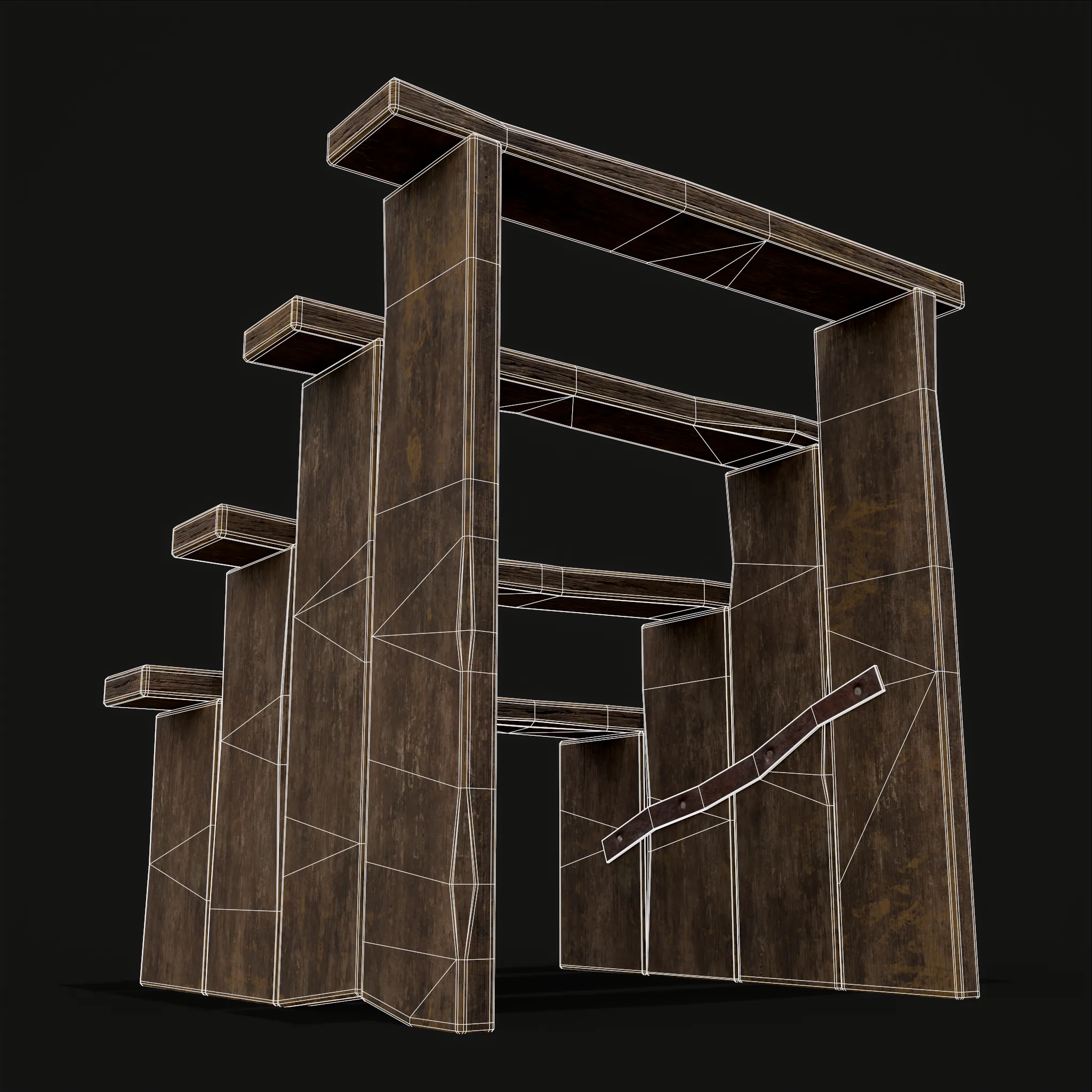 Rustic Medieval Four Step Foot Ladder