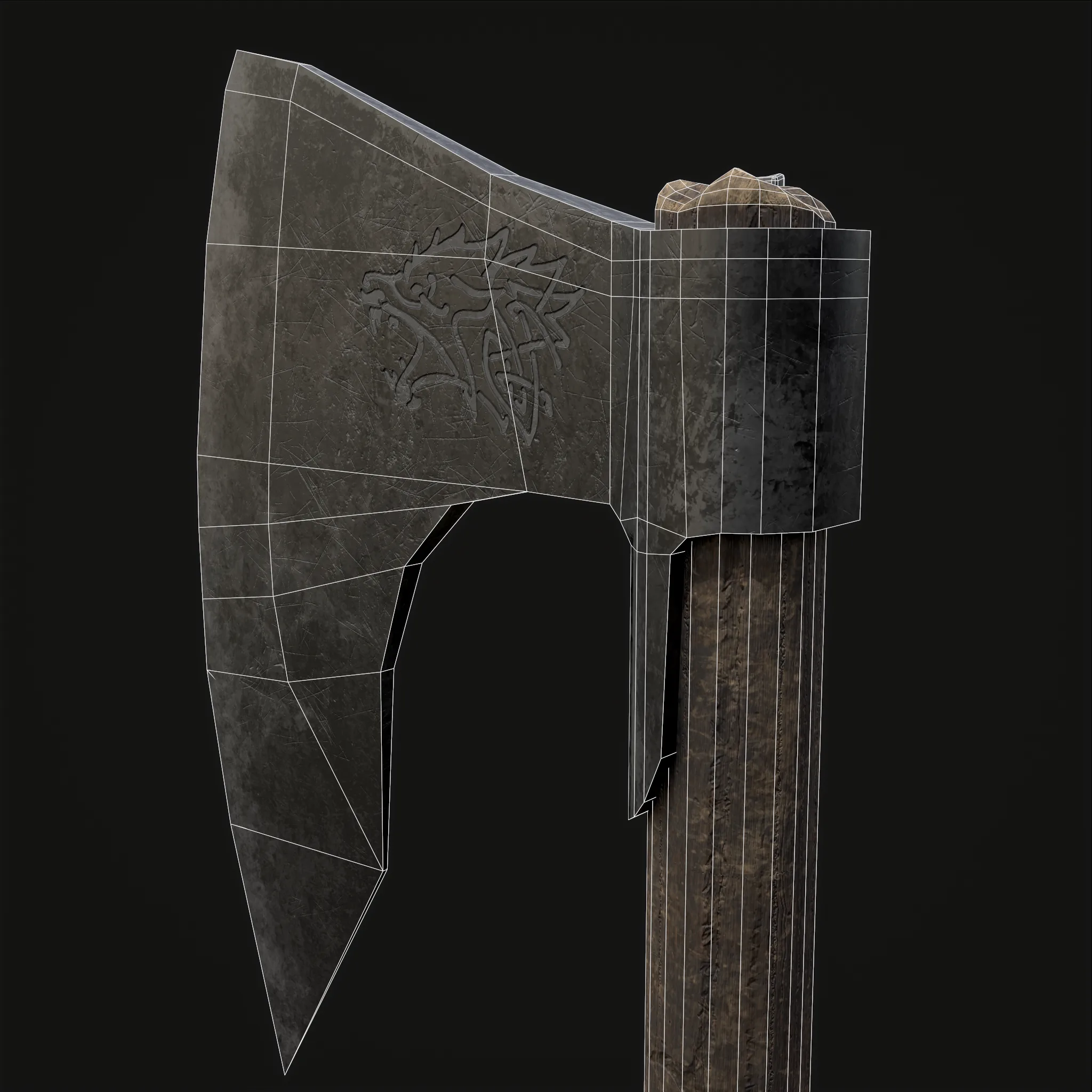 Bearded Viking War Axe