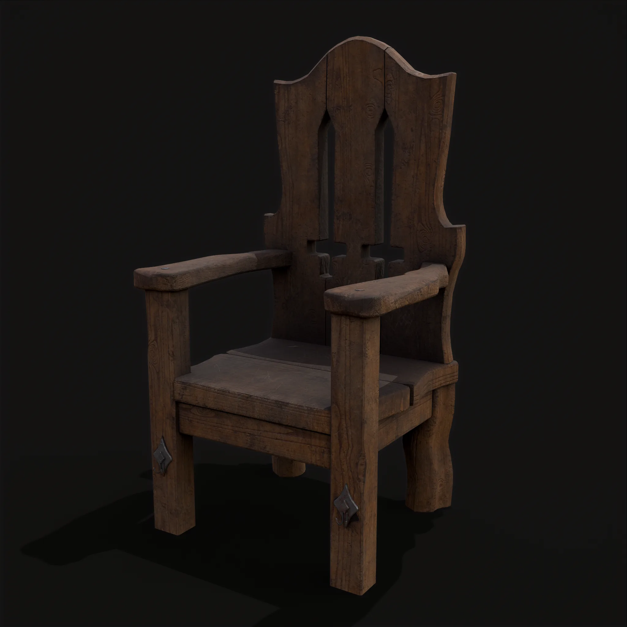 Medieval Rustic High Back Sword Chair