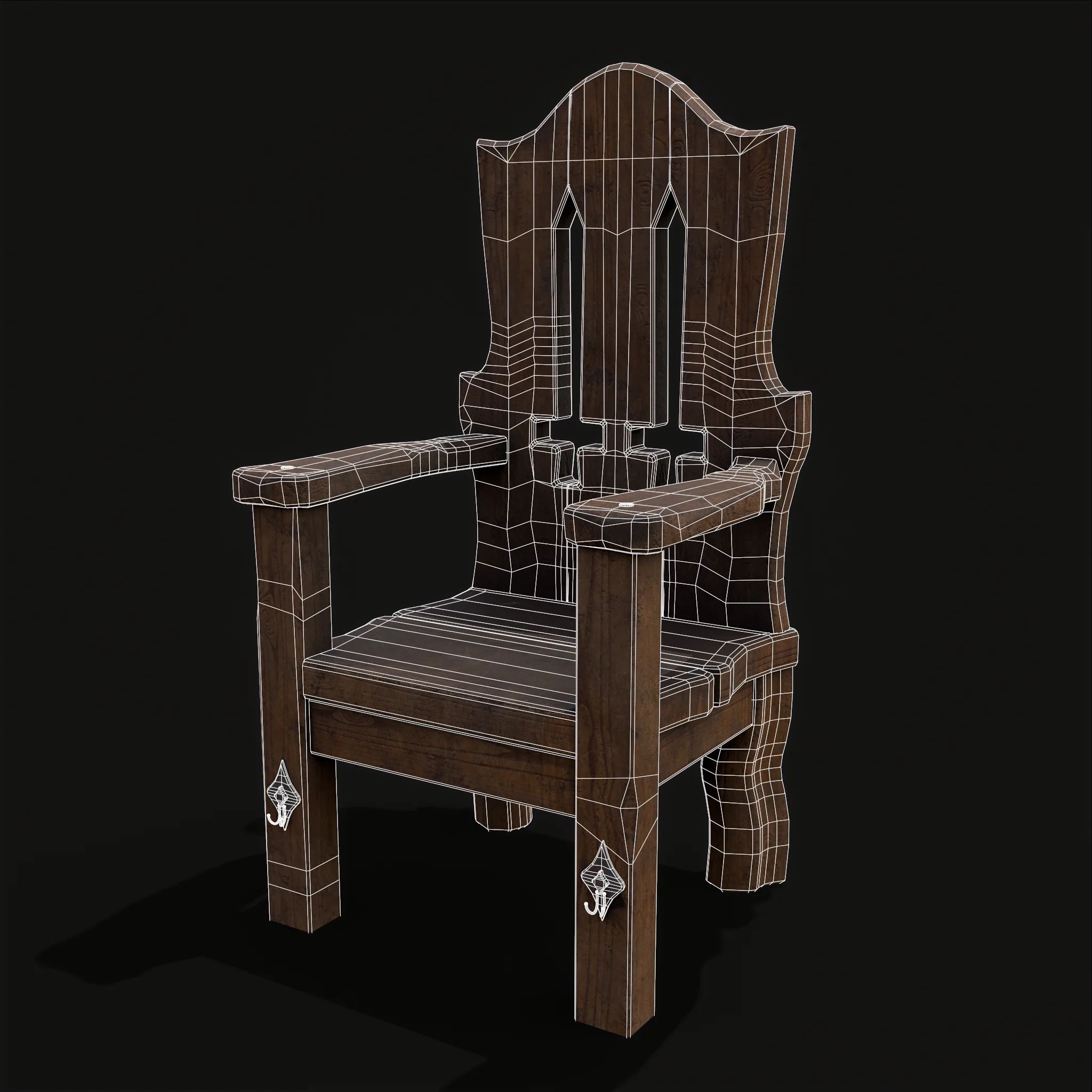 Medieval Rustic High Back Sword Chair