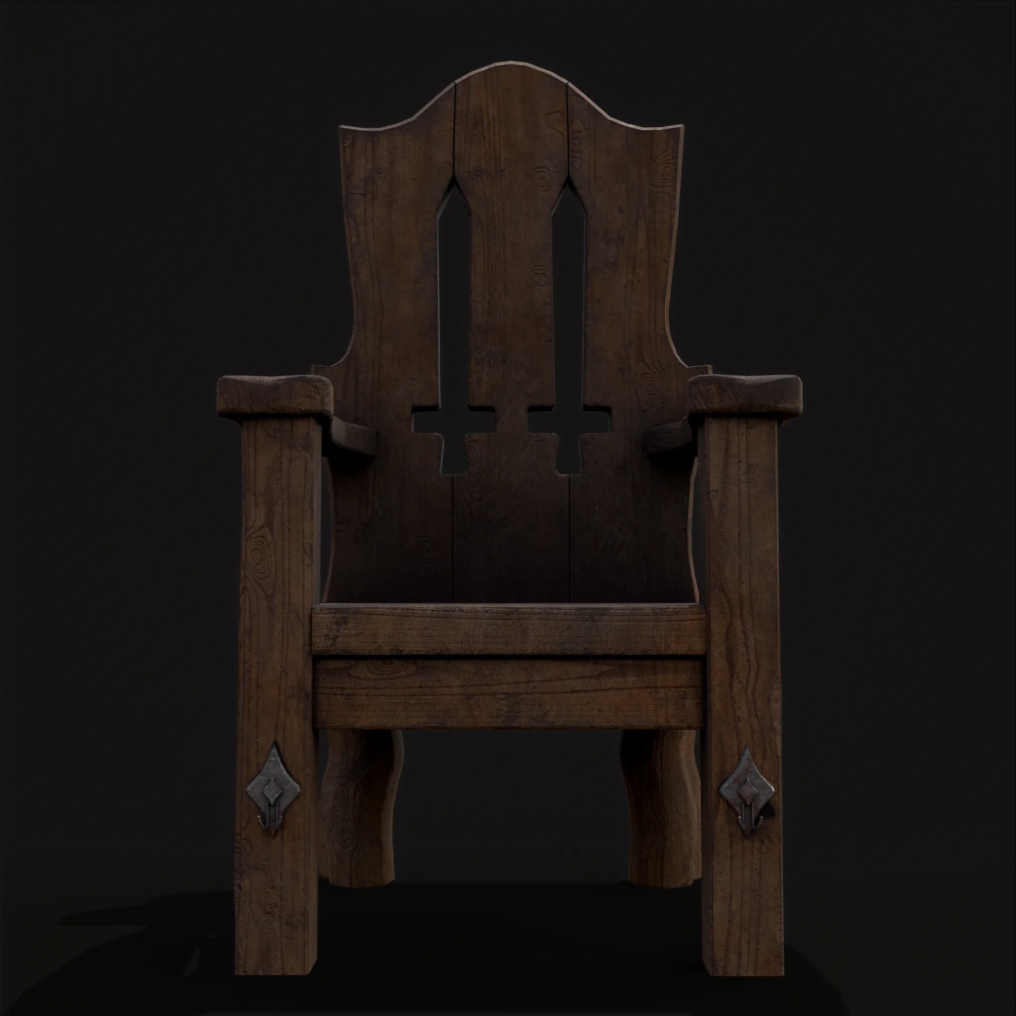 Medieval Rustic High Back Sword Chair