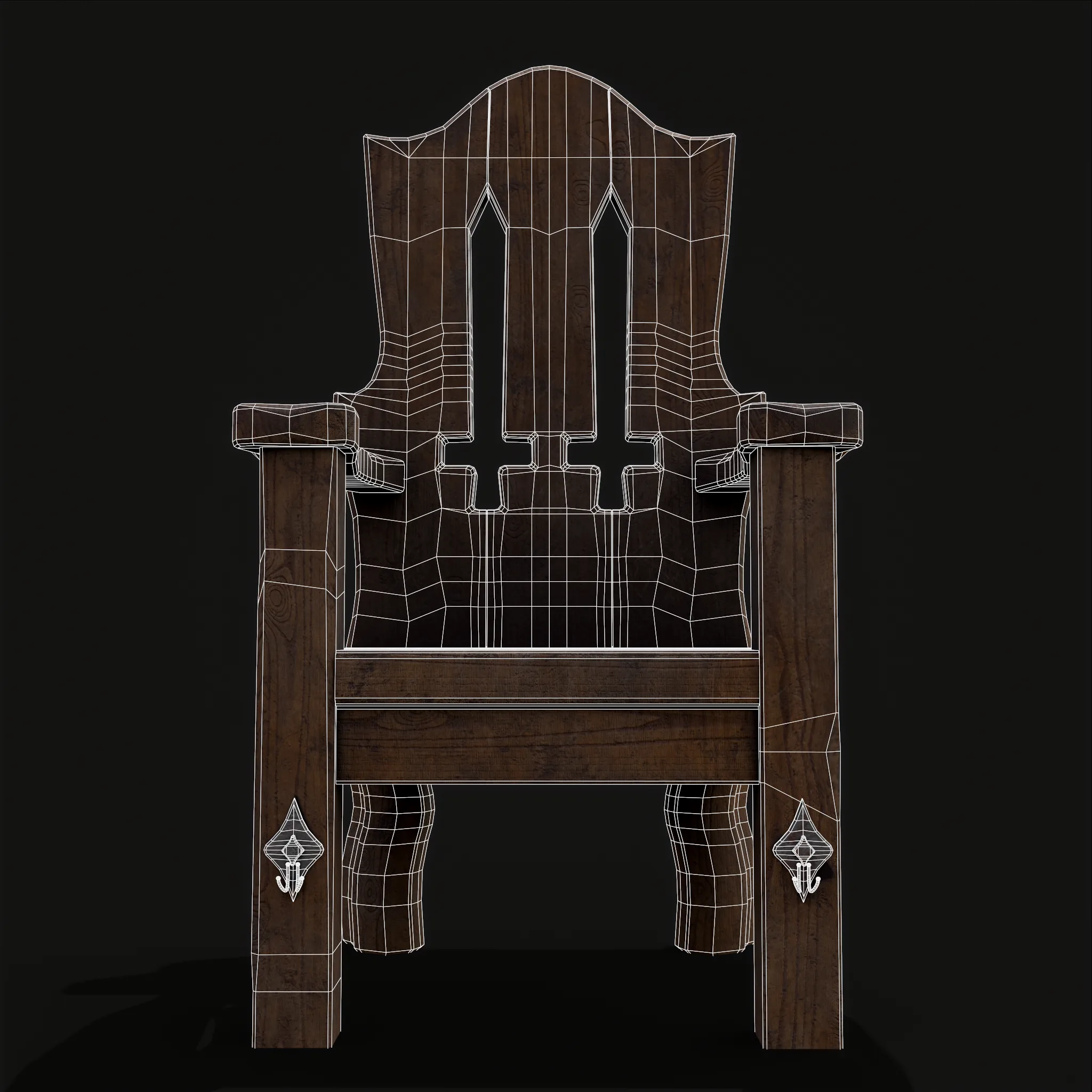 Medieval Rustic High Back Sword Chair