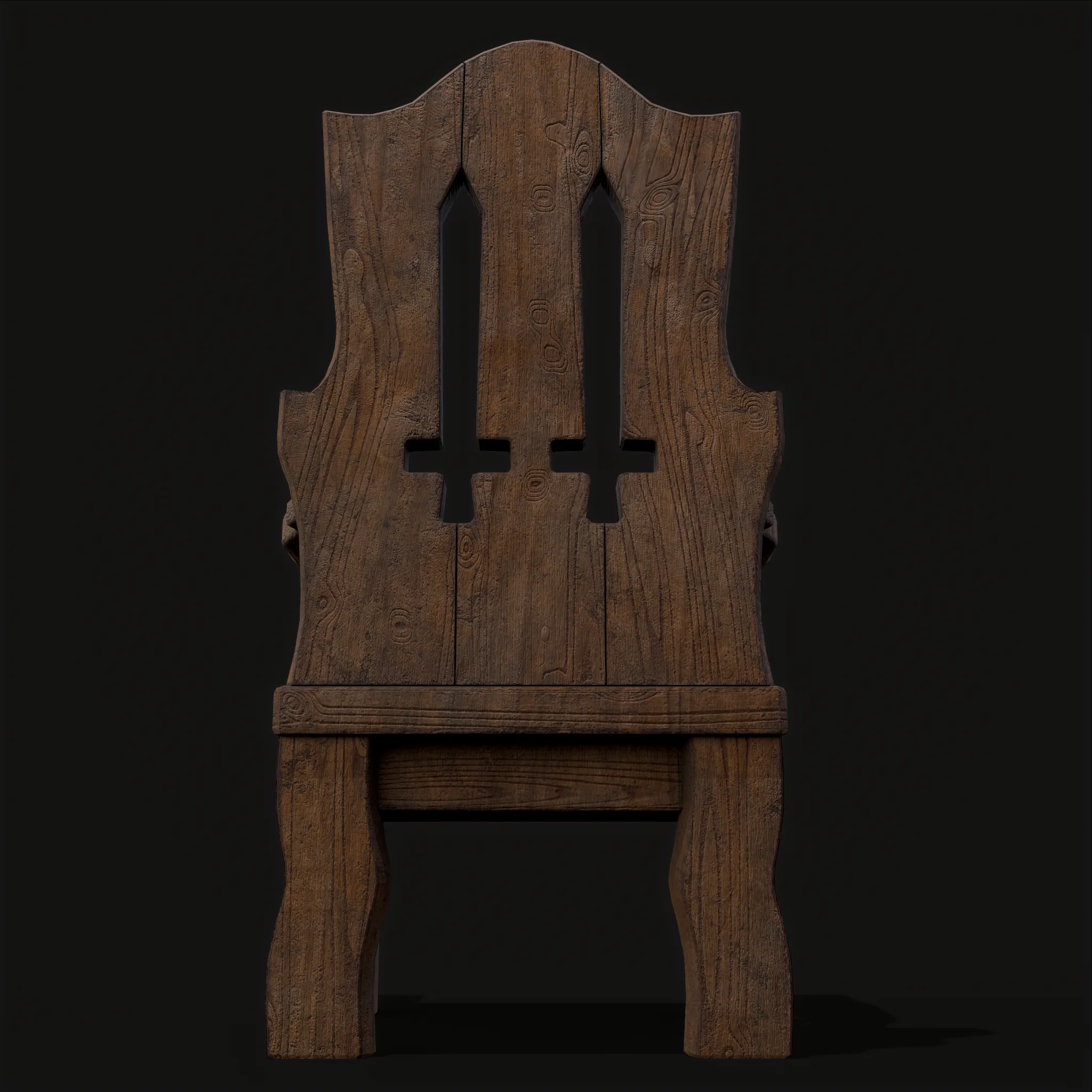 Medieval Rustic High Back Sword Chair