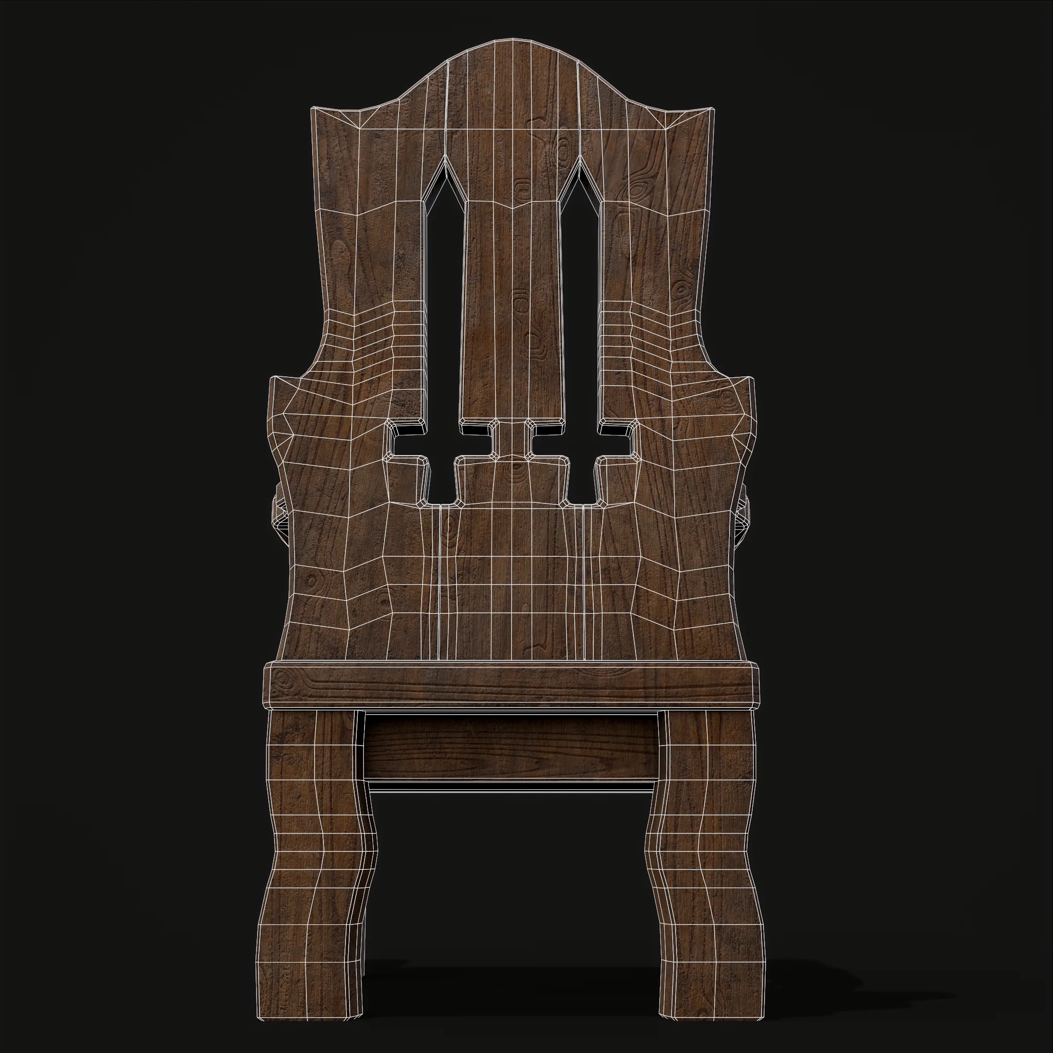 Medieval Rustic High Back Sword Chair