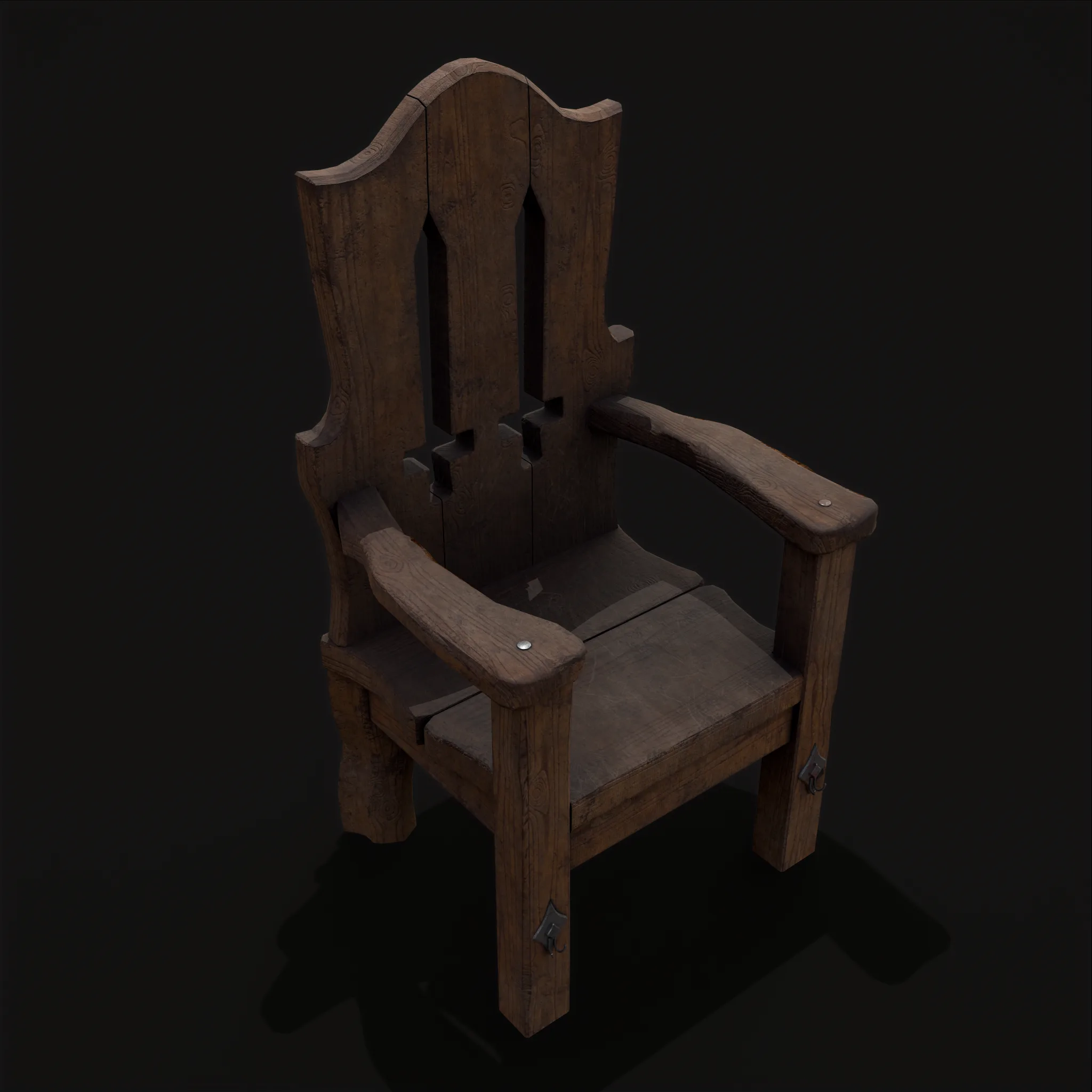 Medieval Rustic High Back Sword Chair