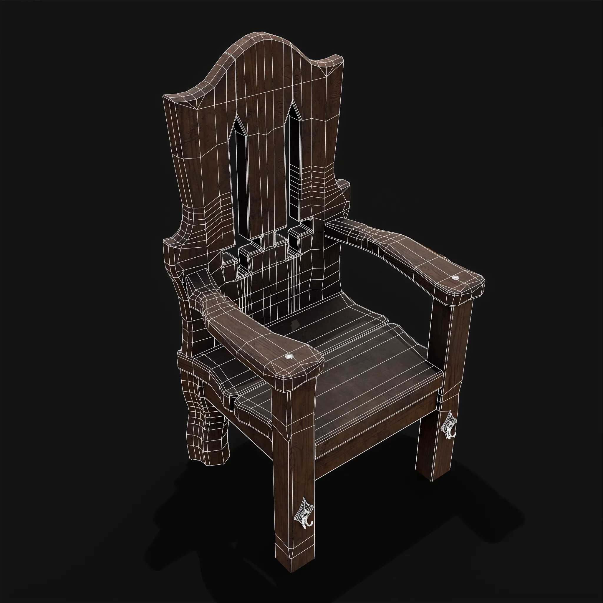 Medieval Rustic High Back Sword Chair