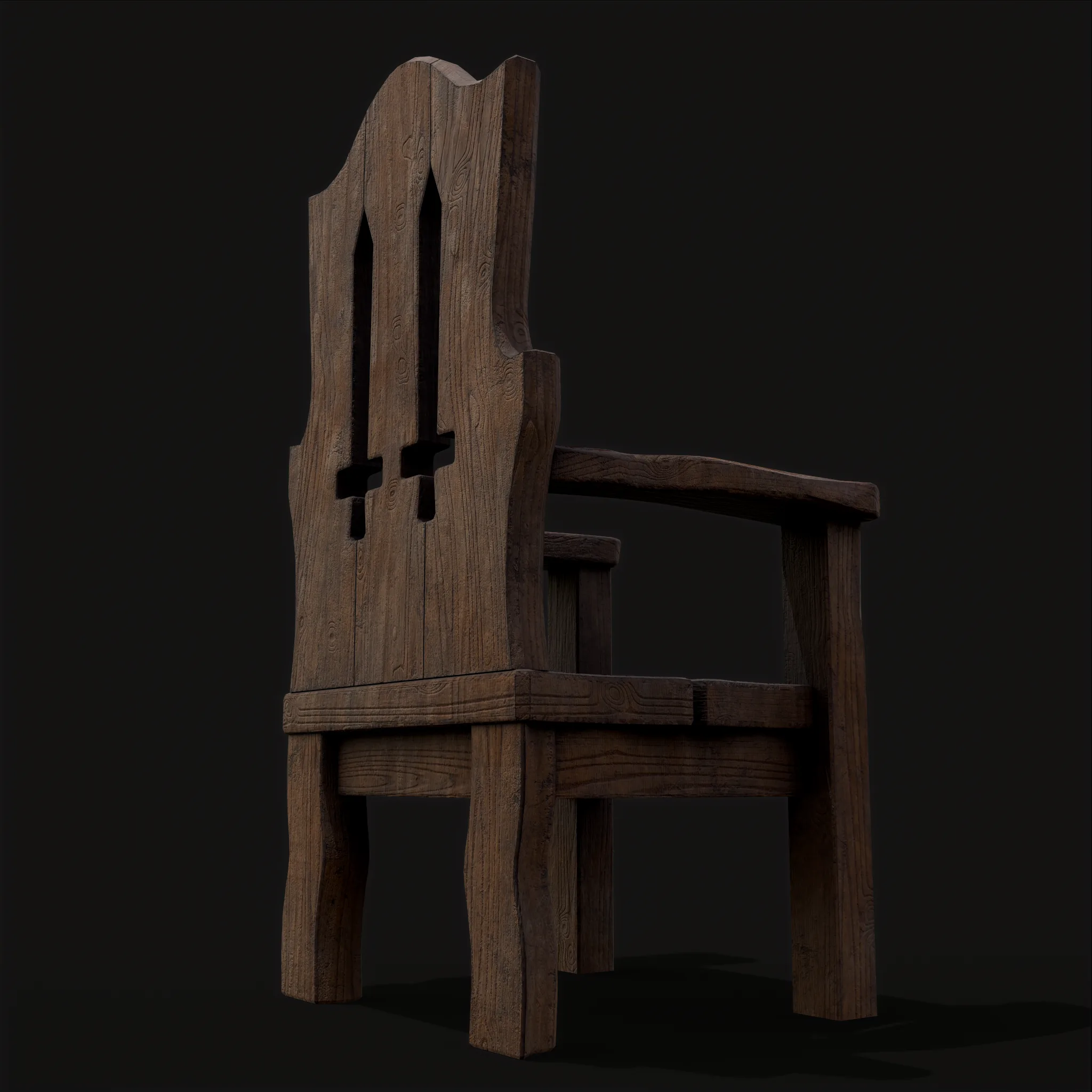 Medieval Rustic High Back Sword Chair