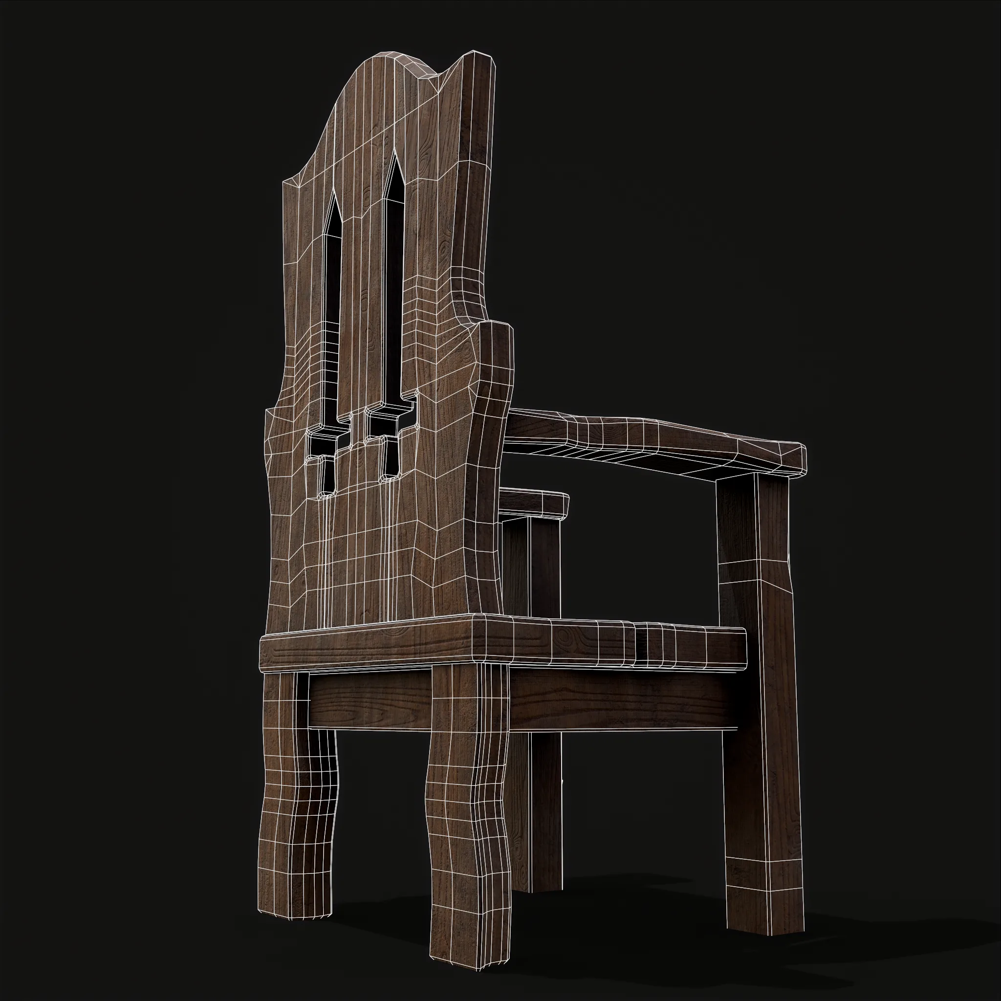 Medieval Rustic High Back Sword Chair