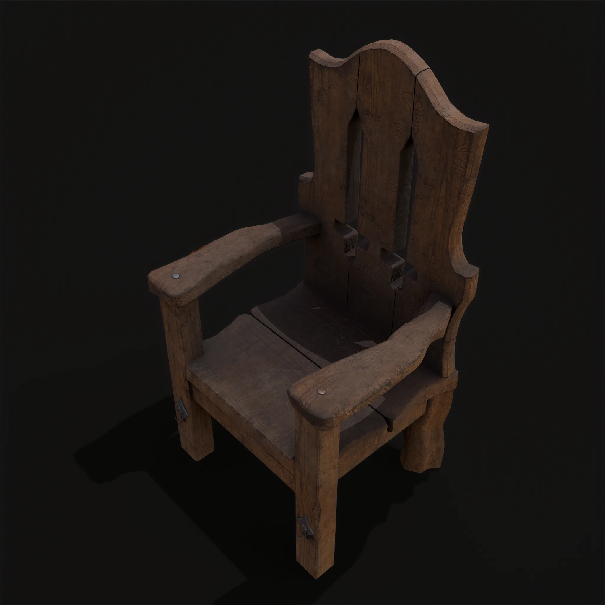 Medieval Rustic High Back Sword Chair