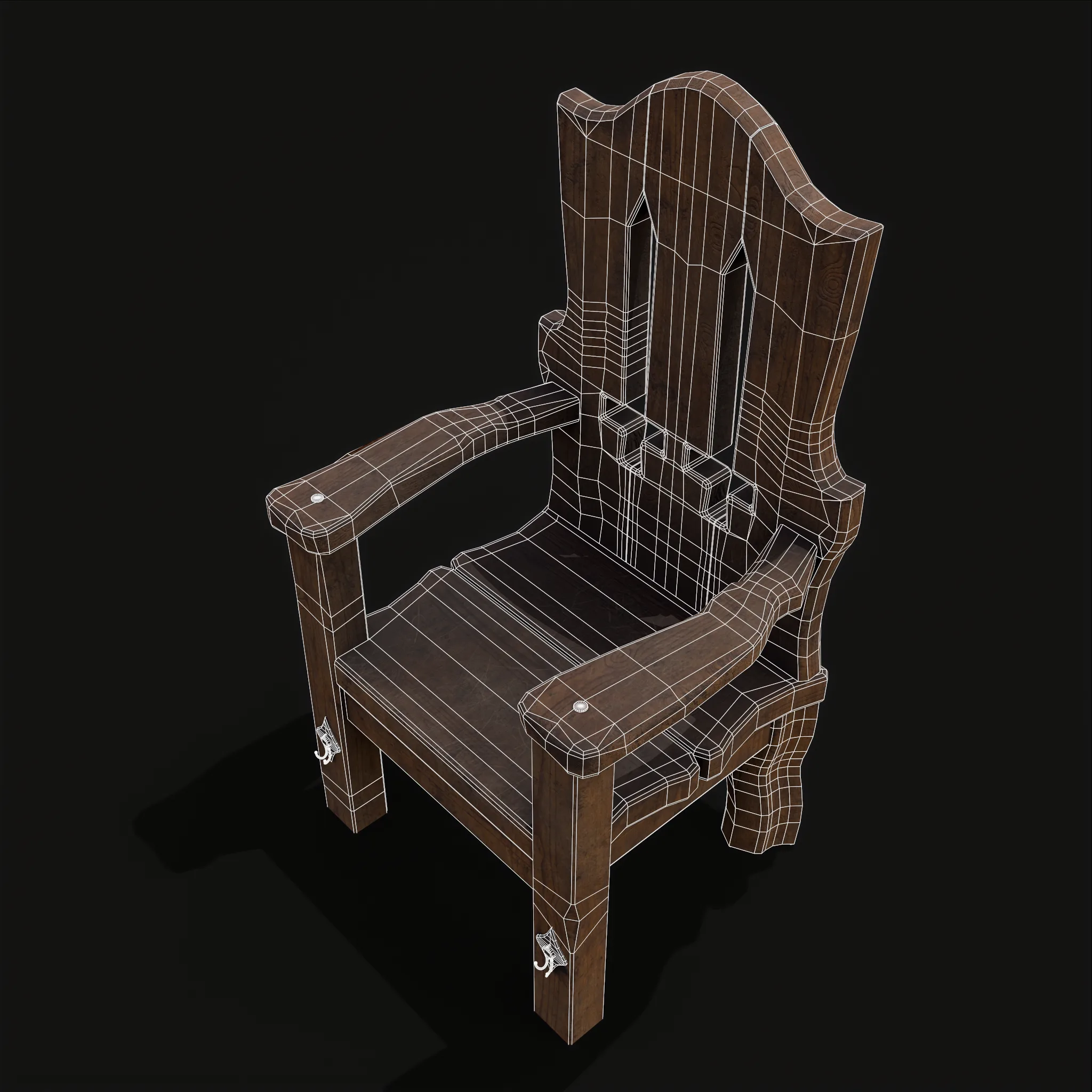 Medieval Rustic High Back Sword Chair