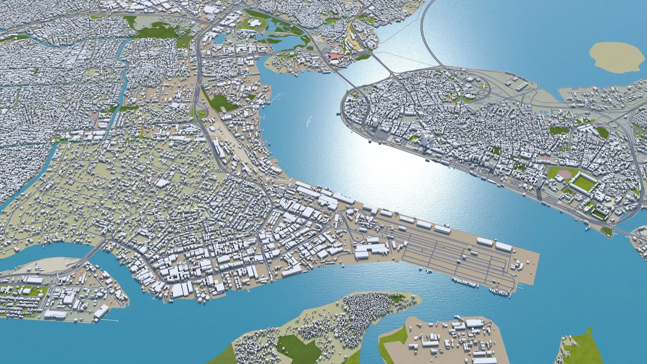 Lagos Downtown city Nigeria 3d model