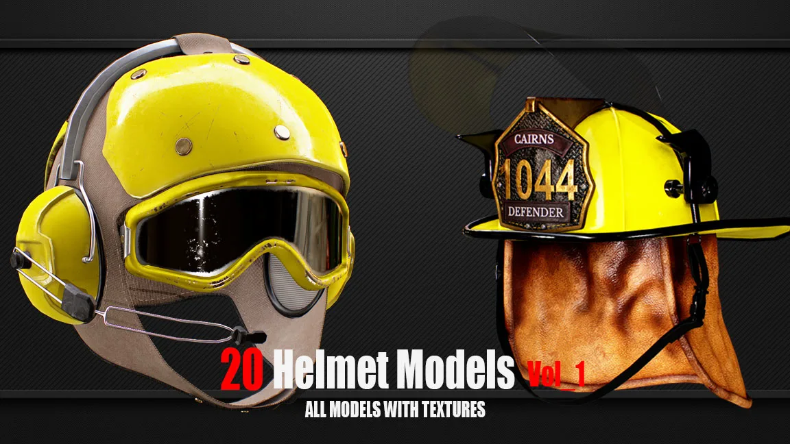 20 Helmet Models with Textures vol1( ready for Game )