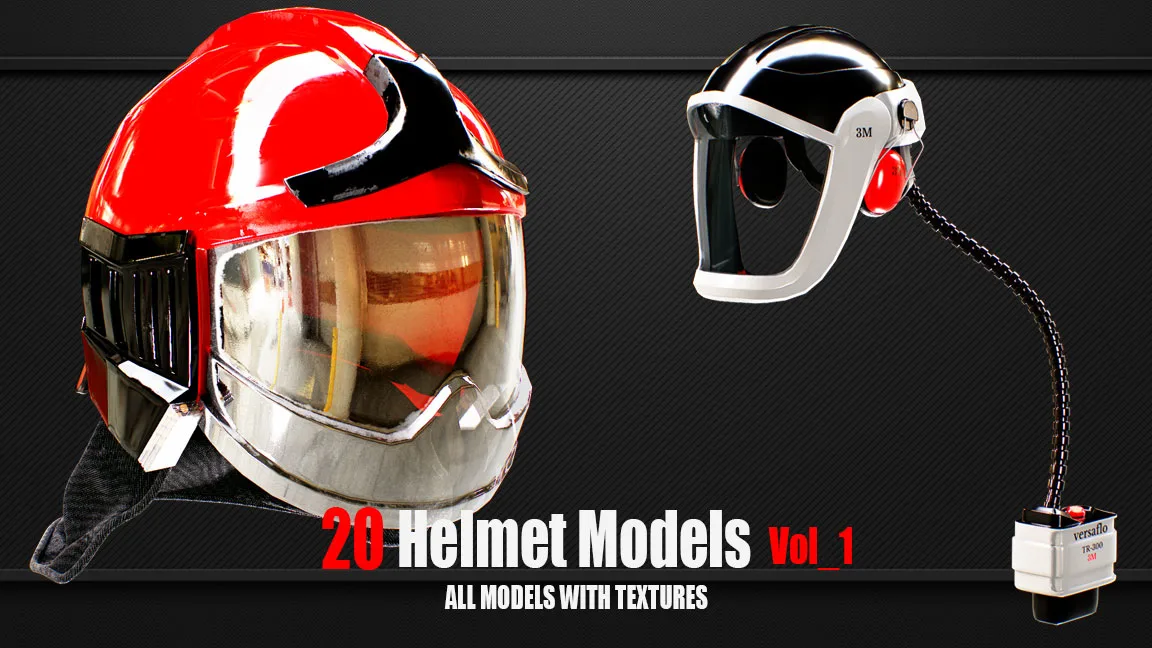 20 Helmet Models with Textures vol1( ready for Game )