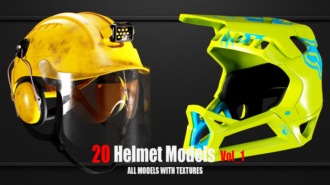 20 Helmet Models with Textures vol1( ready for Game )