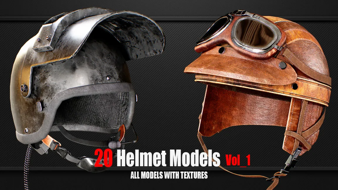 20 Helmet Models with Textures vol1( ready for Game )