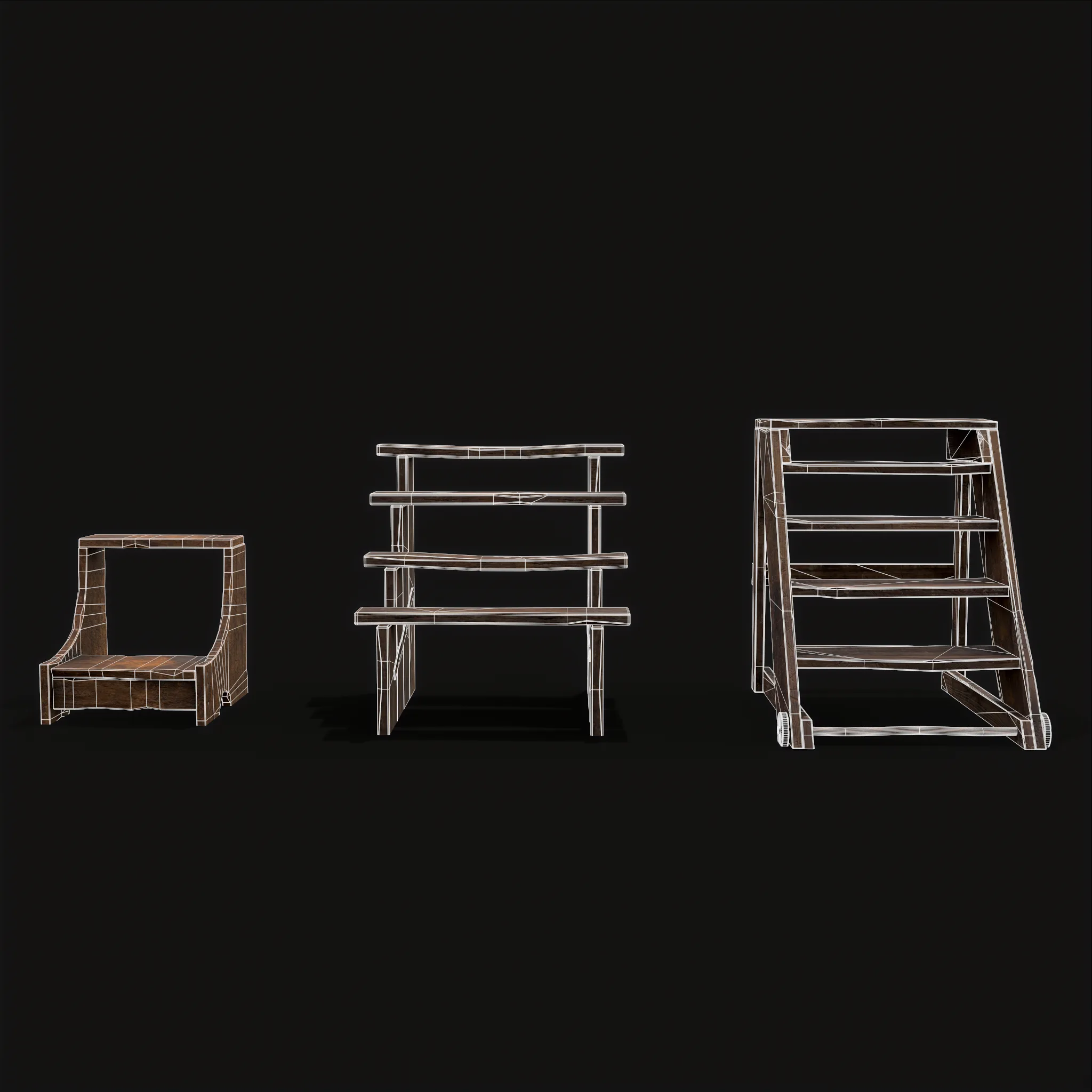 Medieval Style Three Ladders