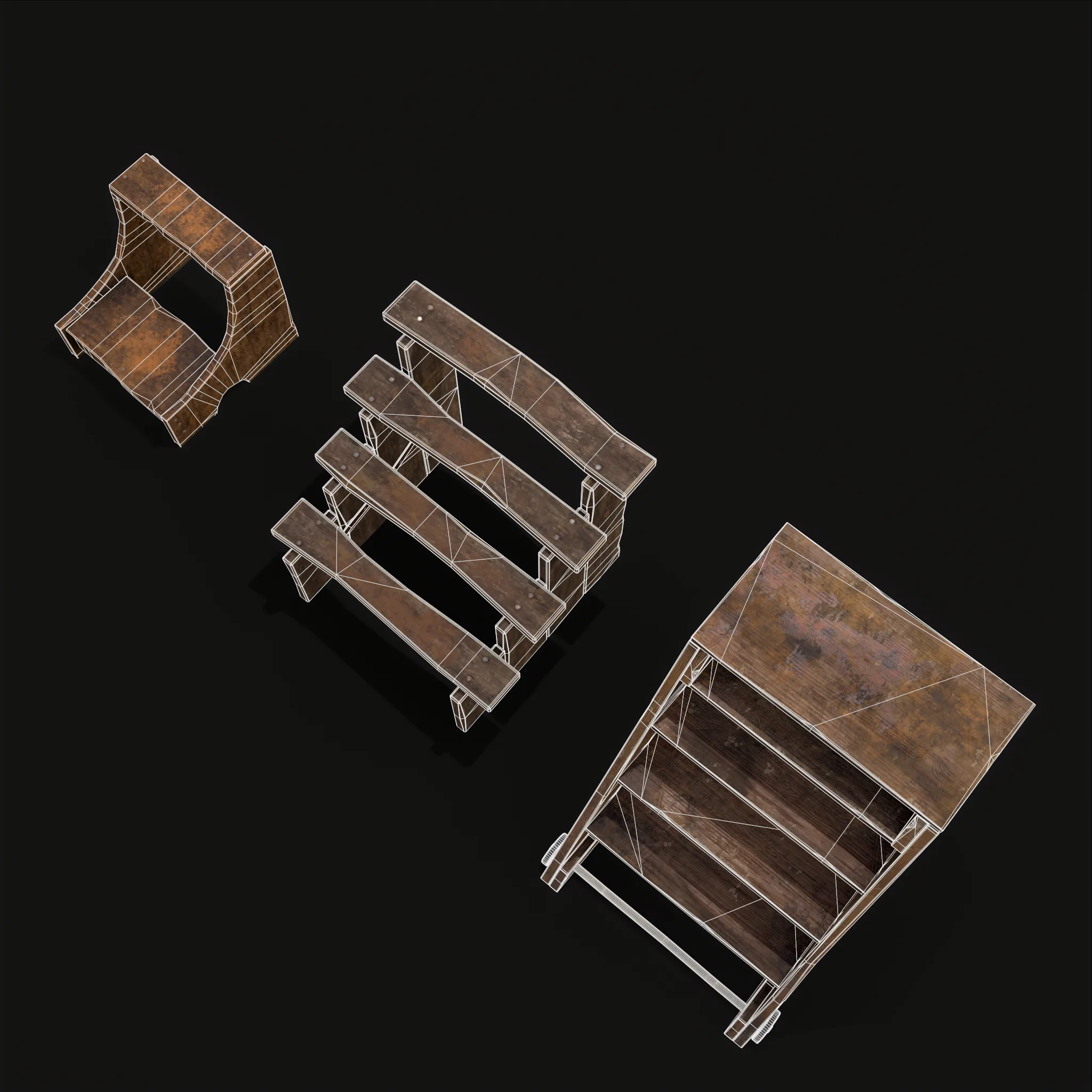 Medieval Style Three Ladders