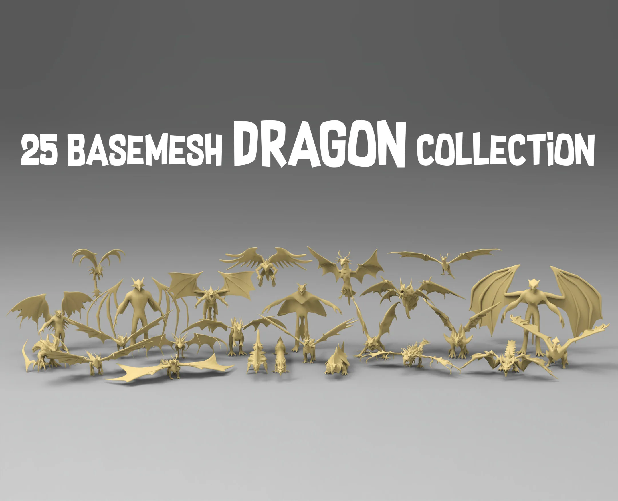 25 basemesh dragon collection