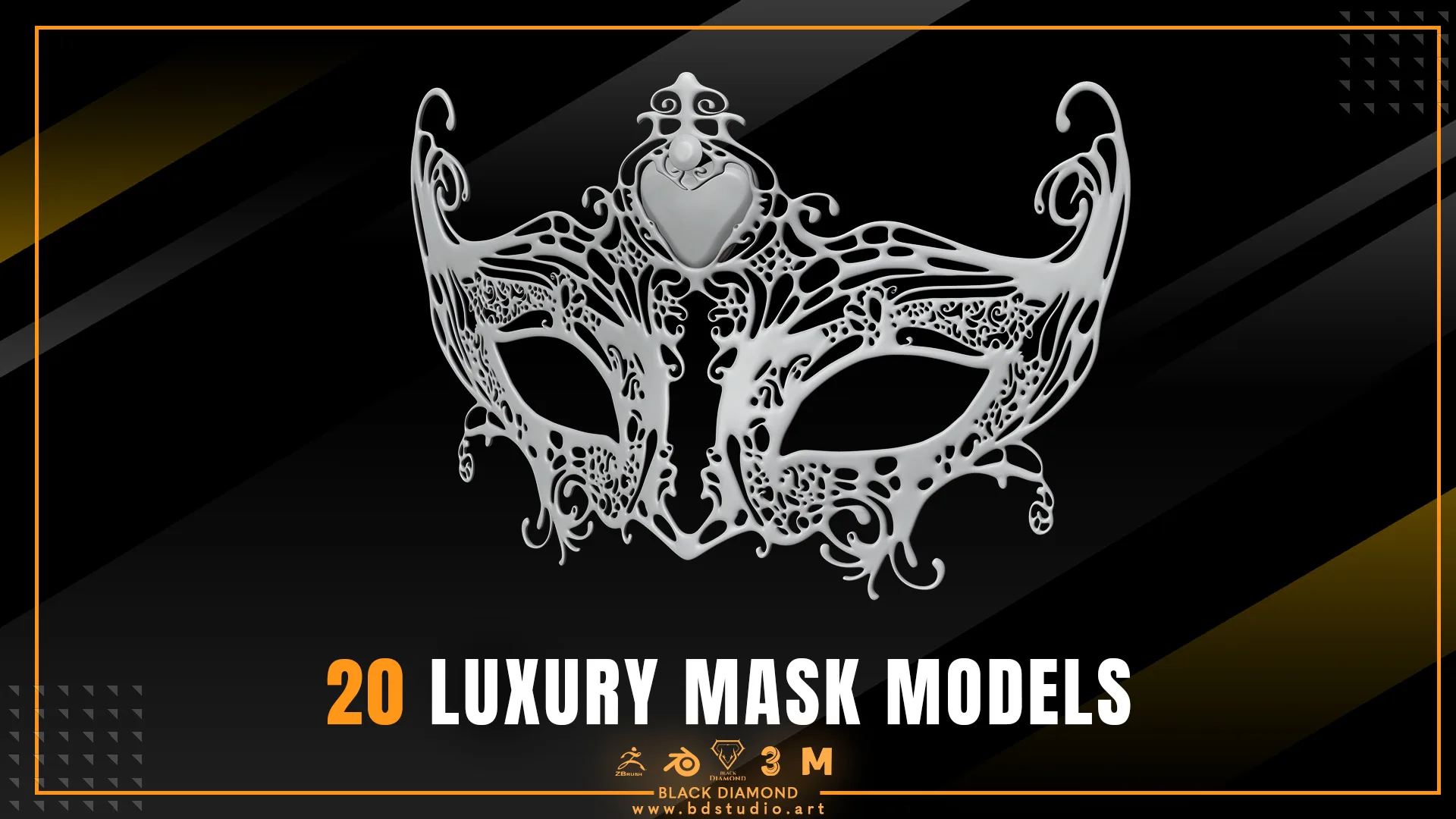 20 Luxury Mask Models ( for all 3d software )