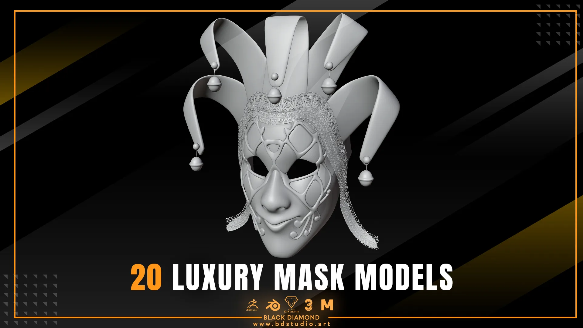 20 Luxury Mask Models ( for all 3d software )