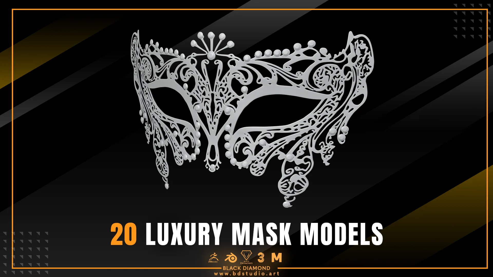 20 Luxury Mask Models ( for all 3d software )