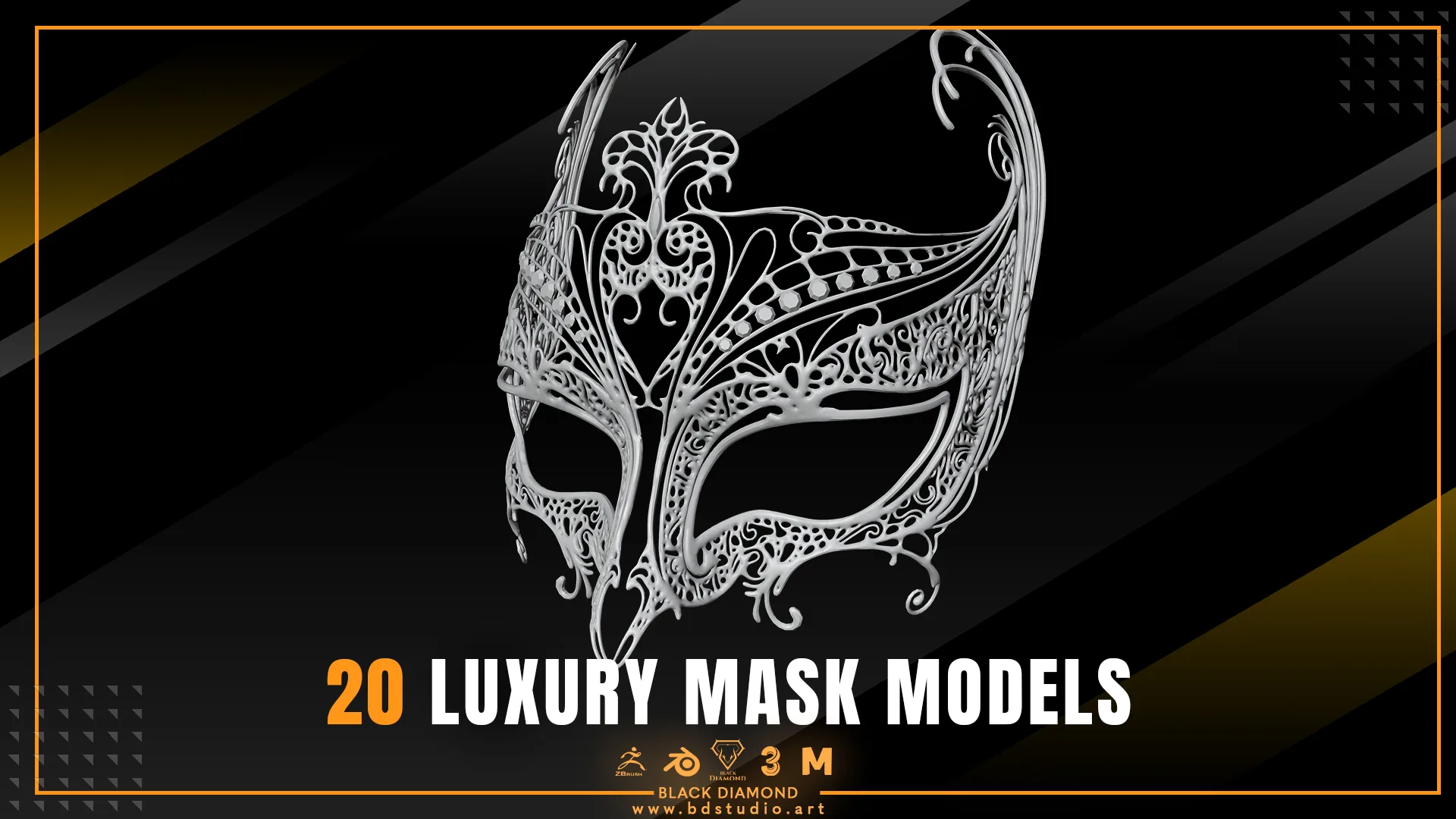 20 Luxury Mask Models ( for all 3d software )