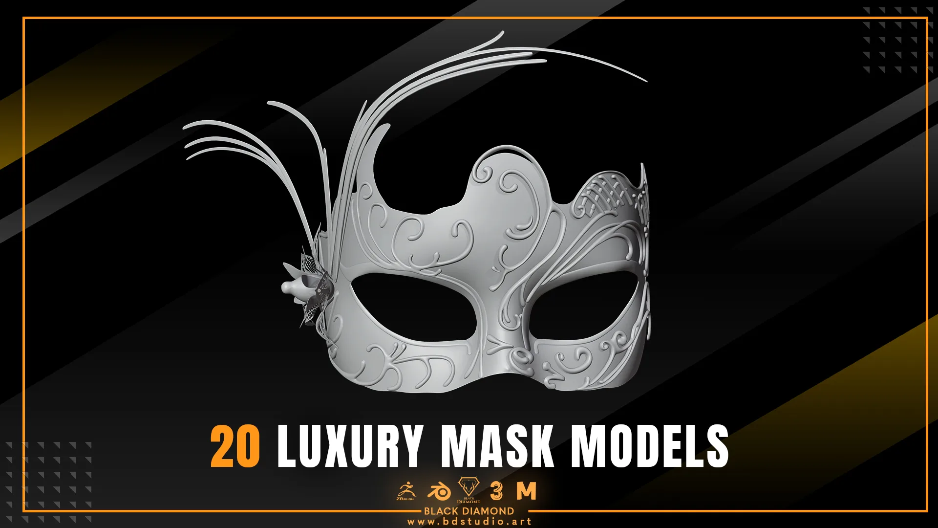 20 Luxury Mask Models ( for all 3d software )