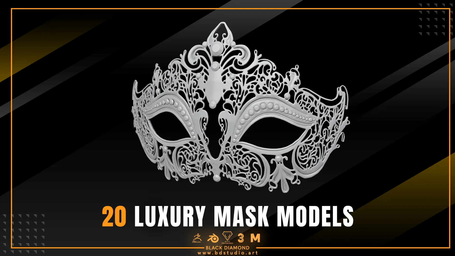 20 Luxury Mask Models ( for all 3d software )