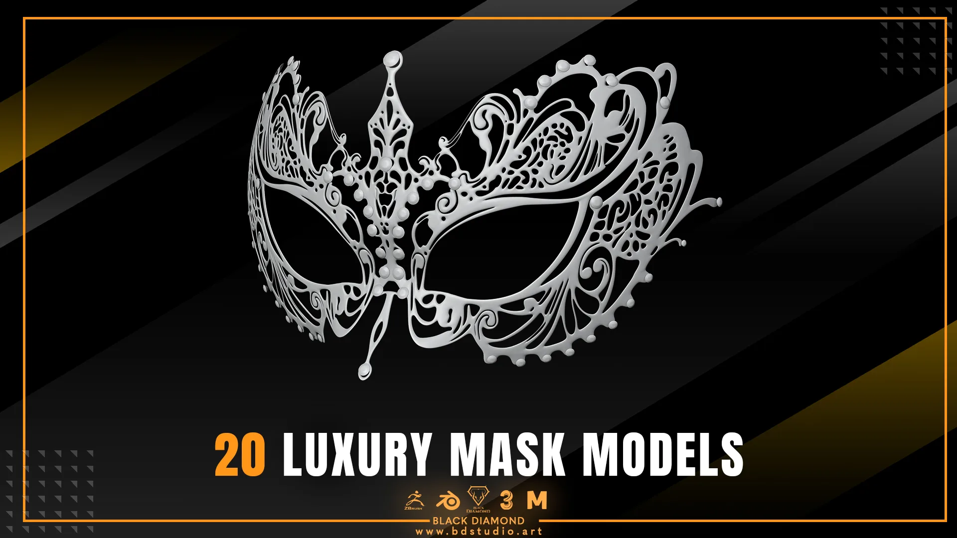 20 Luxury Mask Models ( for all 3d software )